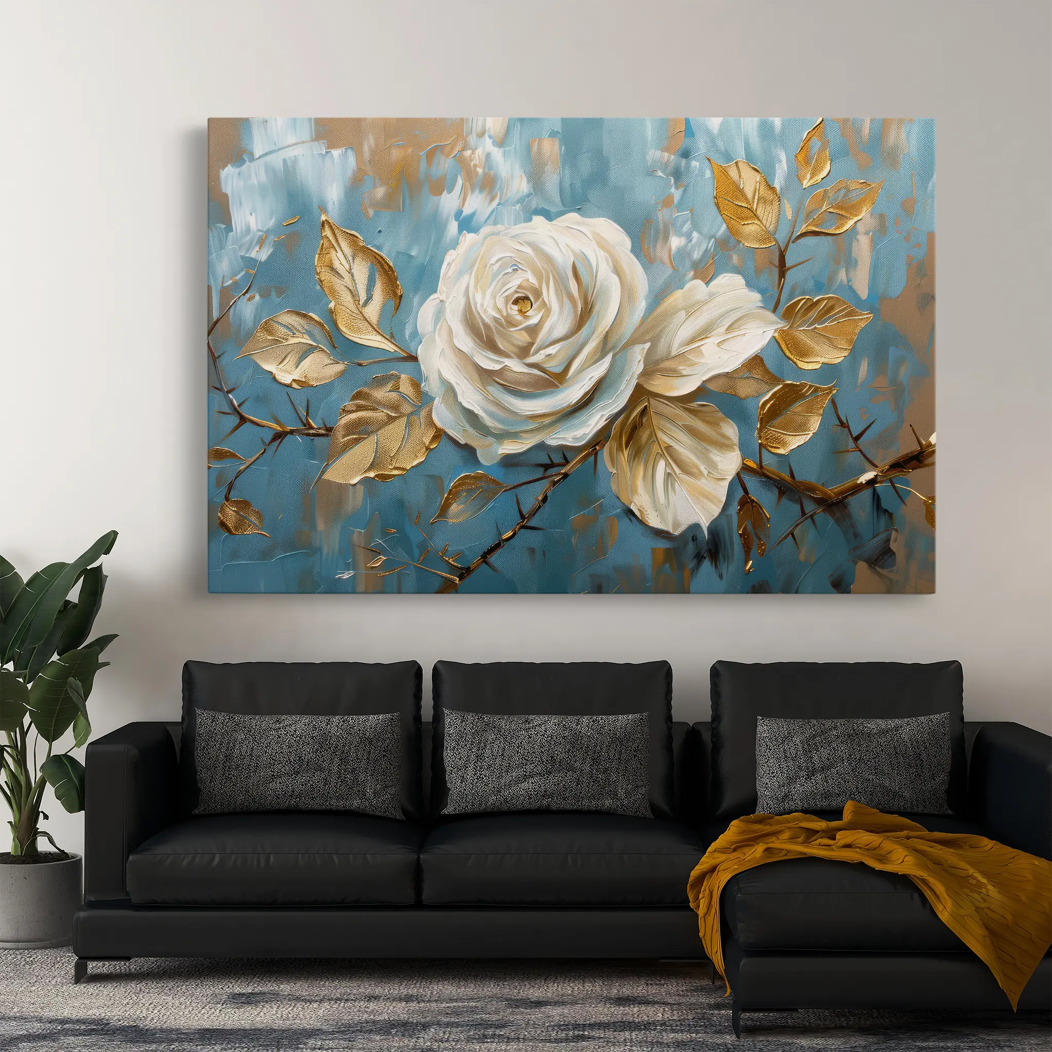 Floral Canvas Wall Art WAD507-F 90 x 60 cm / Stretched on hidden frame