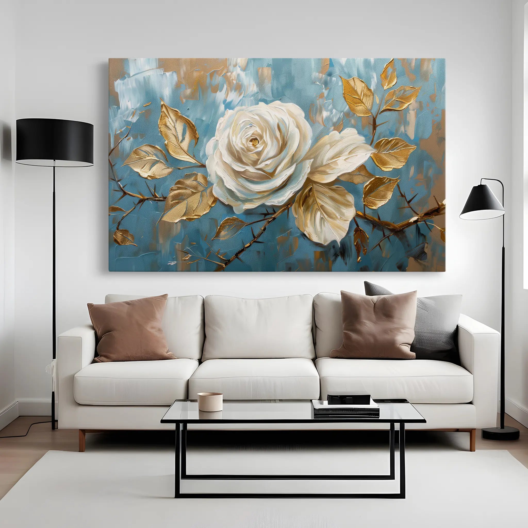 Floral Canvas Wall Art WAD507-F 90 x 60 cm / Stretched on hidden frame