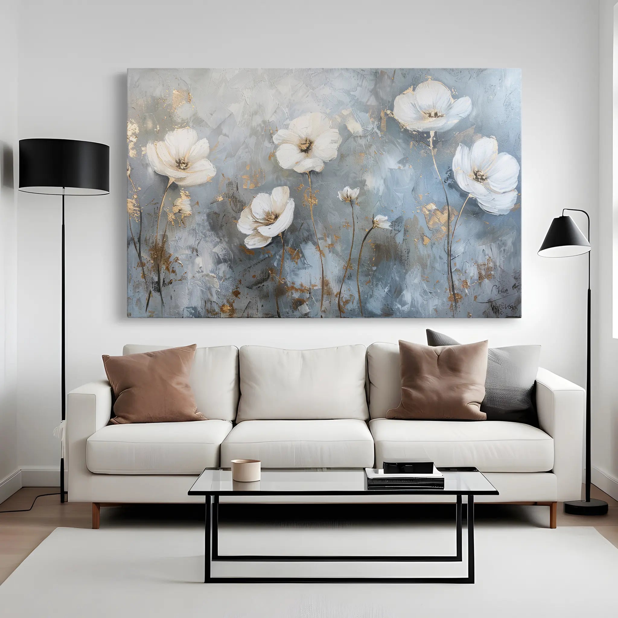 Floral Canvas Wall Art WAD509-F 90 x 60 cm / Stretched on hidden frame