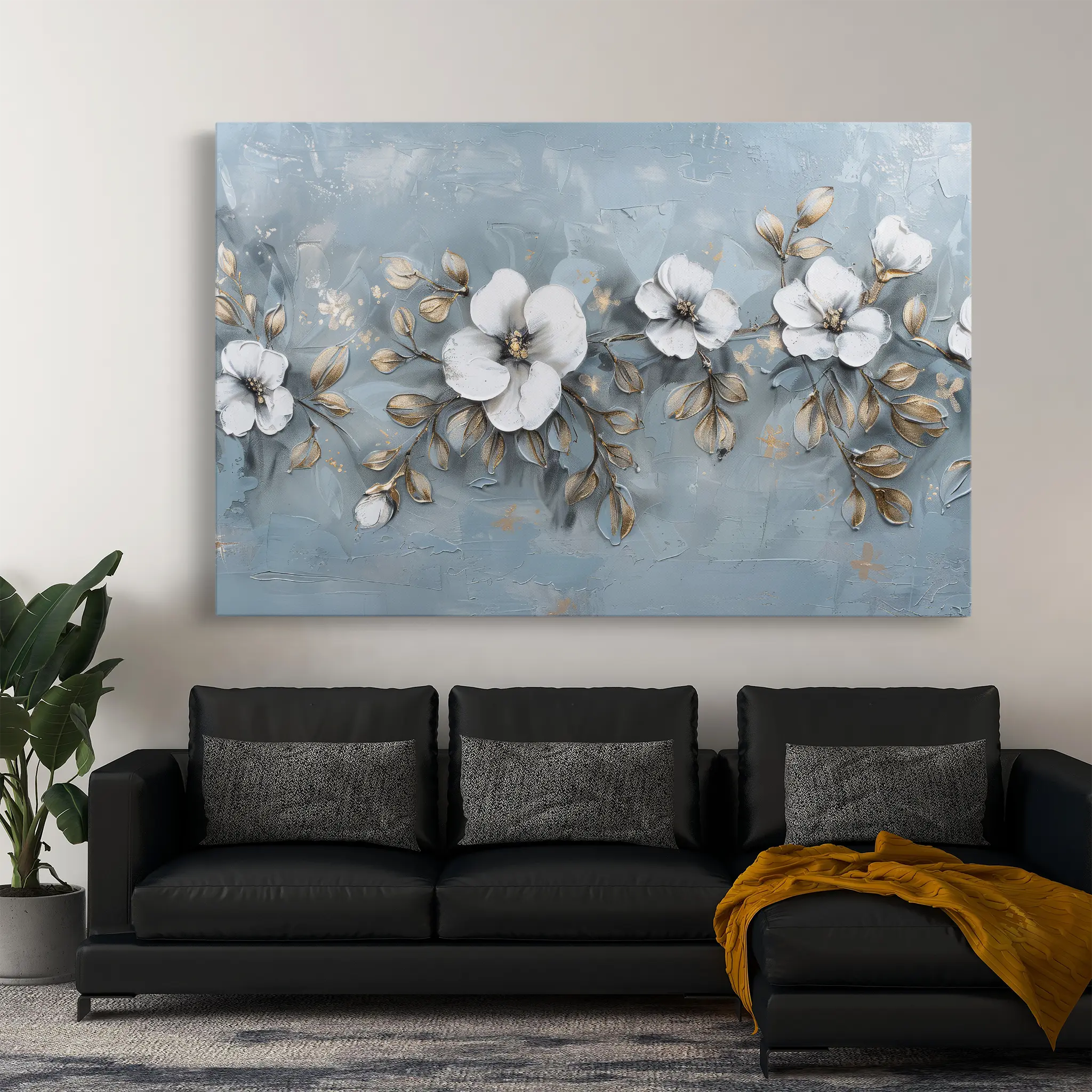 Floral Canvas Wall Art WAD510-F 90 x 60 cm / Stretched on hidden frame