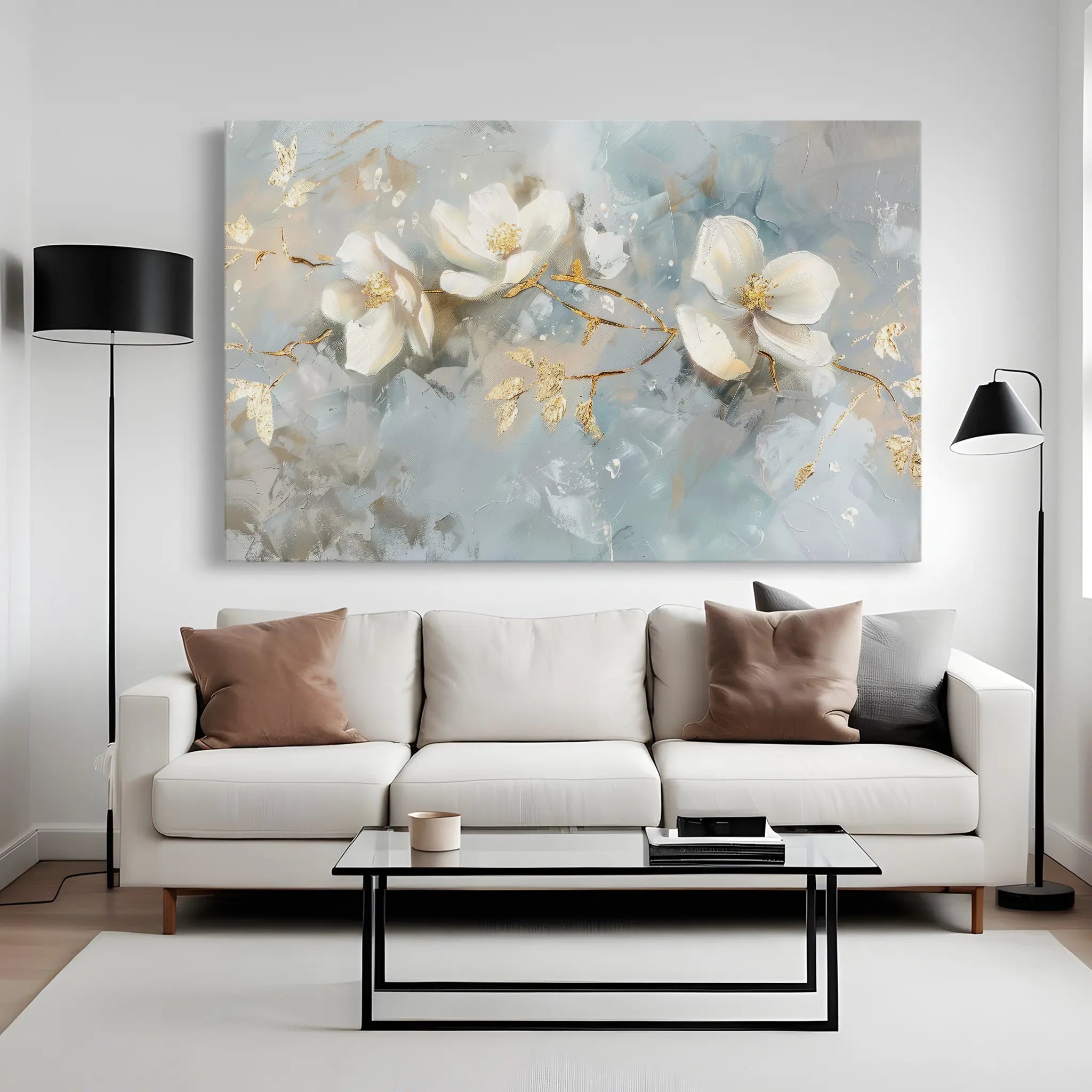 Floral Canvas Wall Art WAD512-F 90 x 60 cm / Stretched on hidden frame