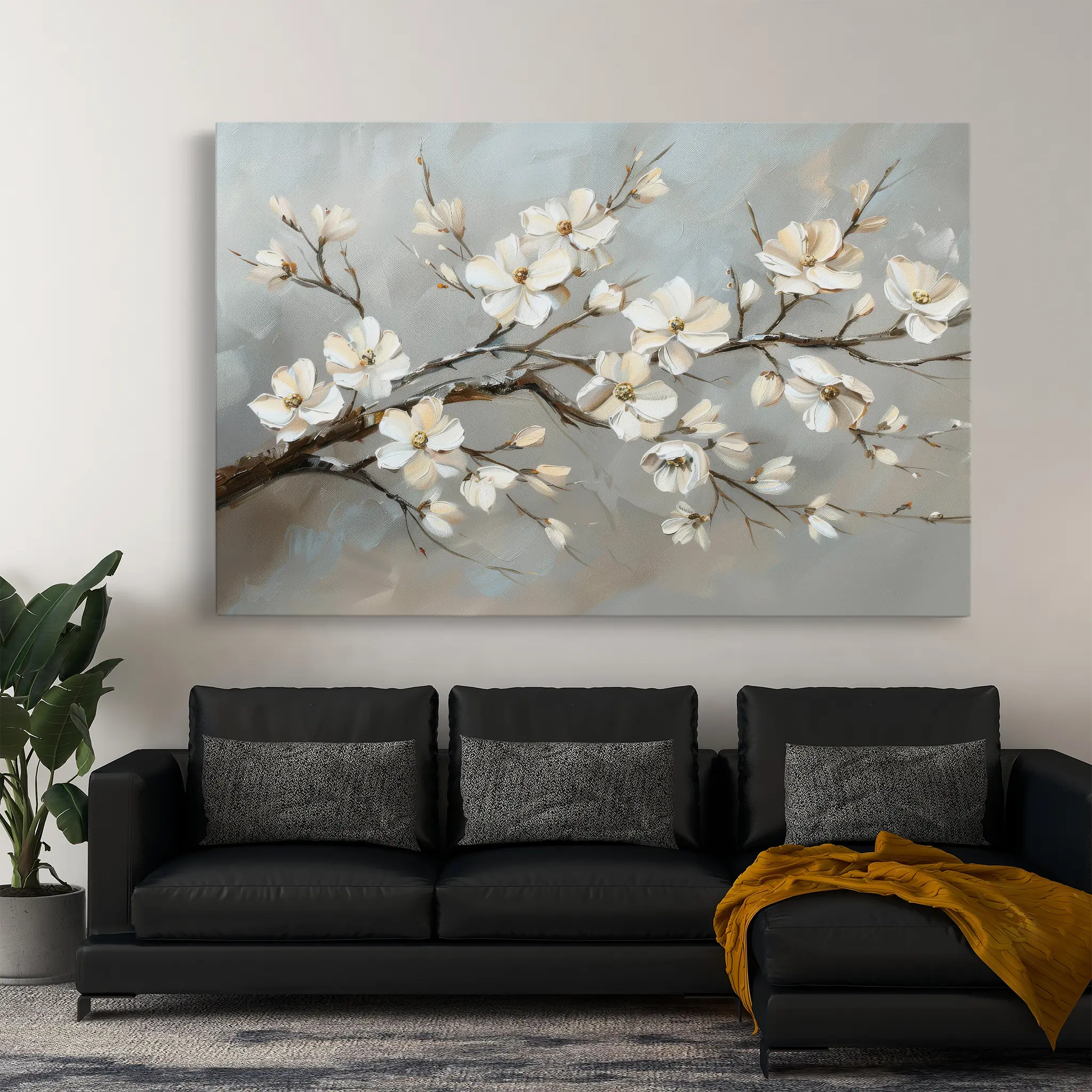 Floral Canvas Wall Art WAD513-F 90 x 60 cm / Stretched on hidden frame