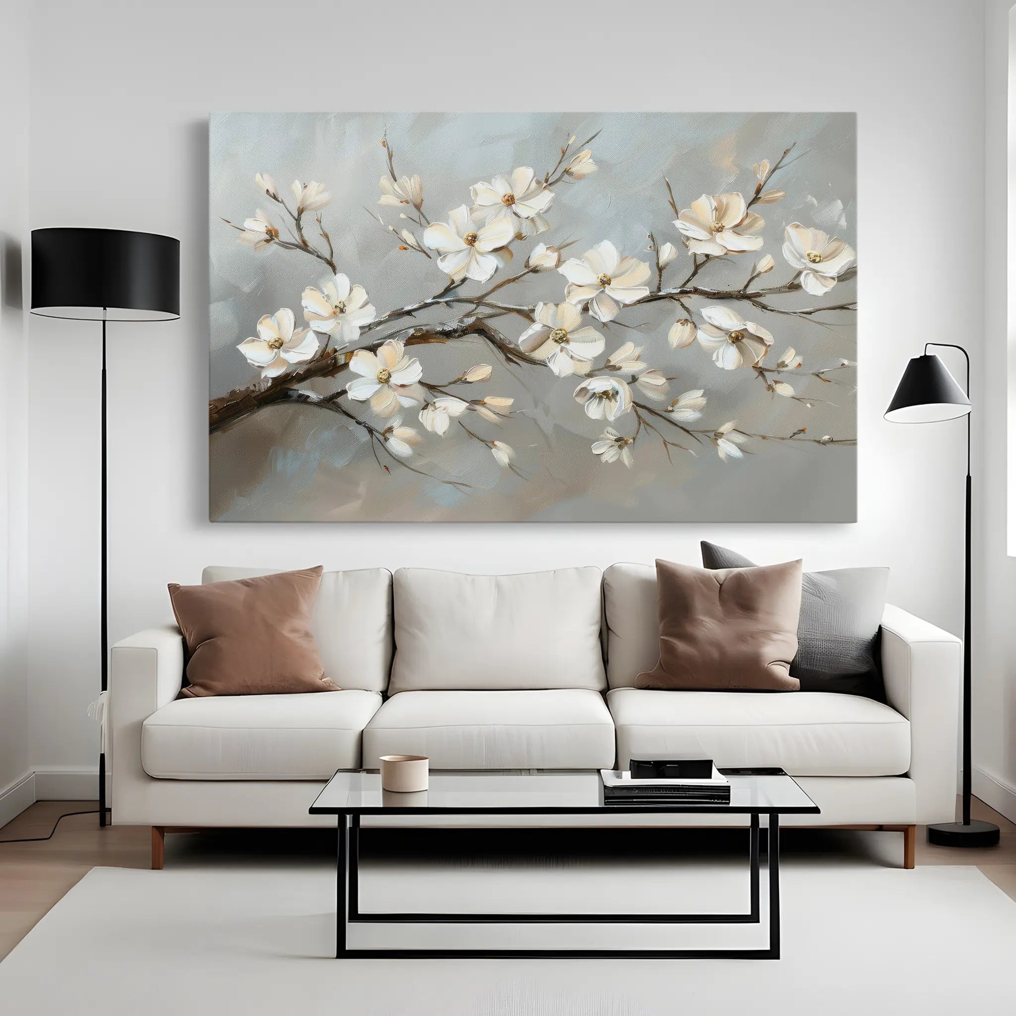 Floral Canvas Wall Art WAD513-F 90 x 60 cm / Stretched on hidden frame