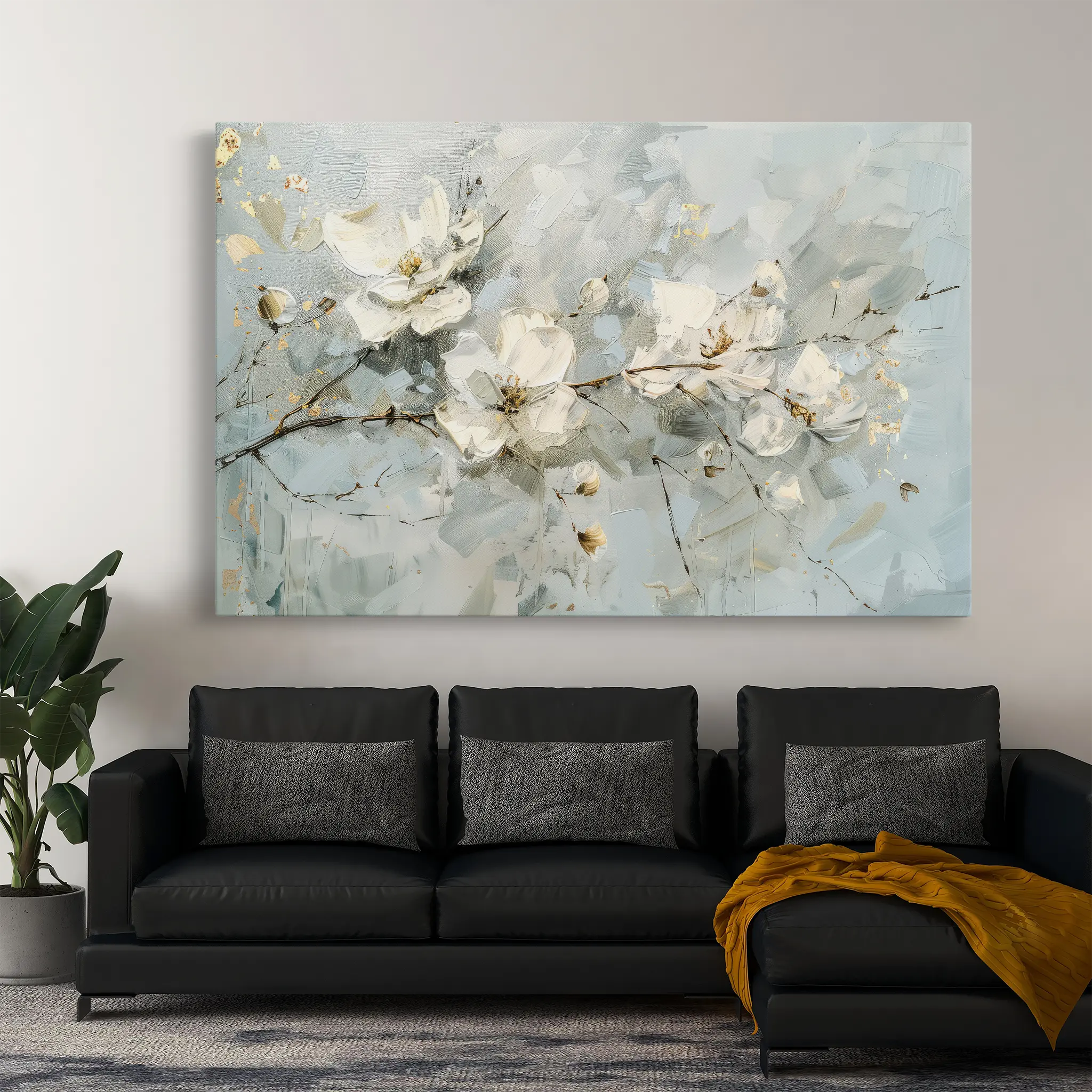 Floral Canvas Wall Art WAD514-F 90 x 60 cm / Stretched on hidden frame