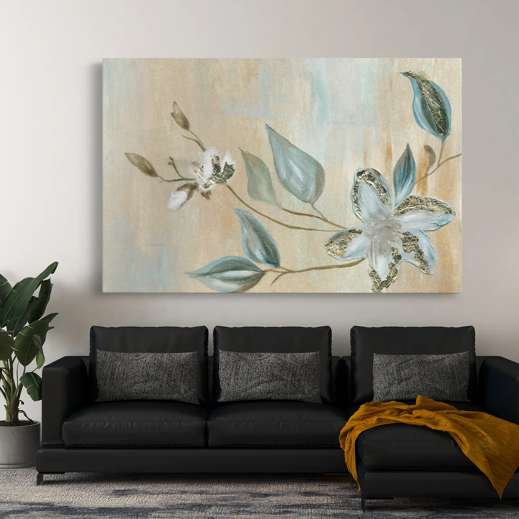 Floral Canvas Wall Art WAD515-F 90 x 60 cm / Stretched on hidden frame