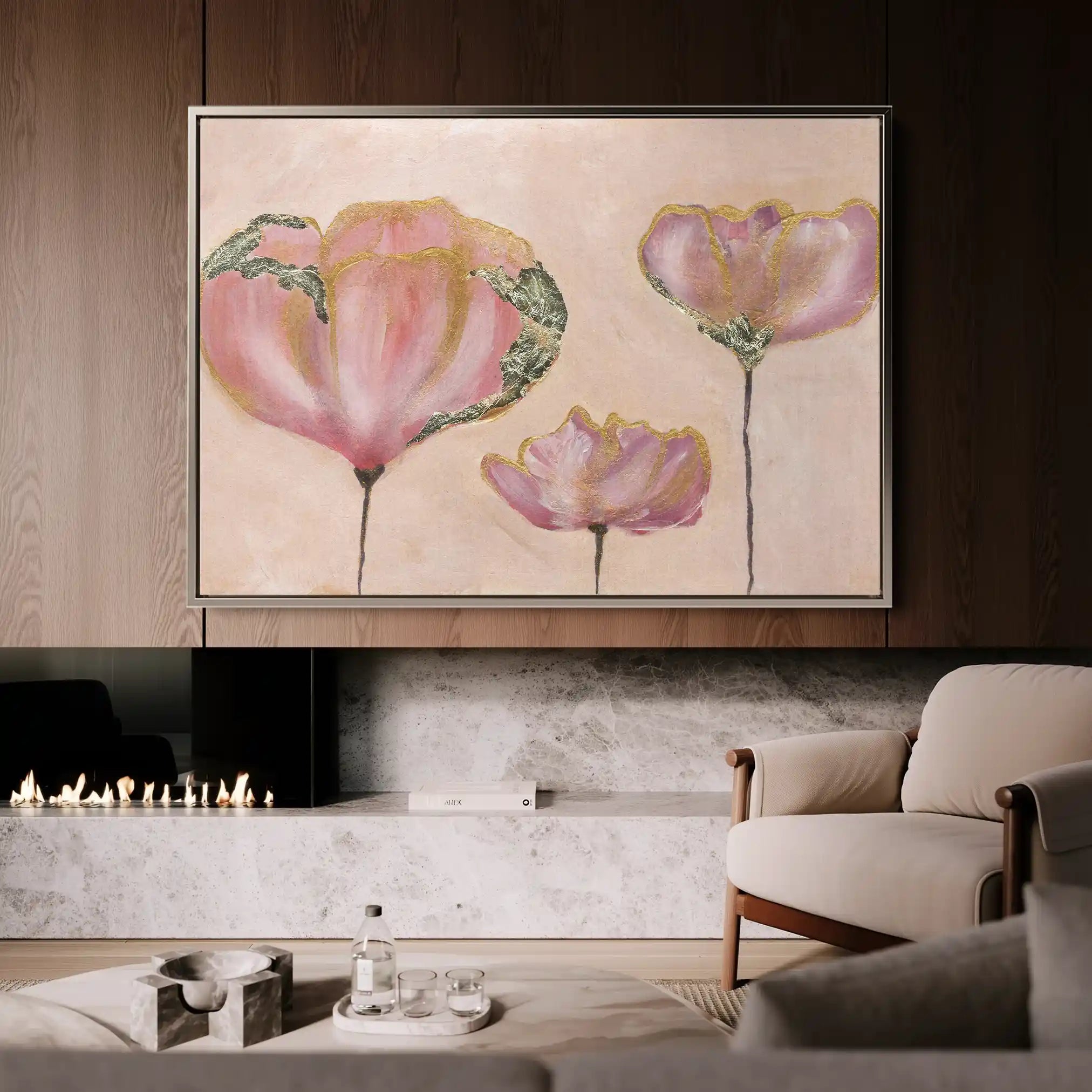 Floral Canvas Wall Art WAD519-F 90 x 60 cm / Stretched on hidden frame
