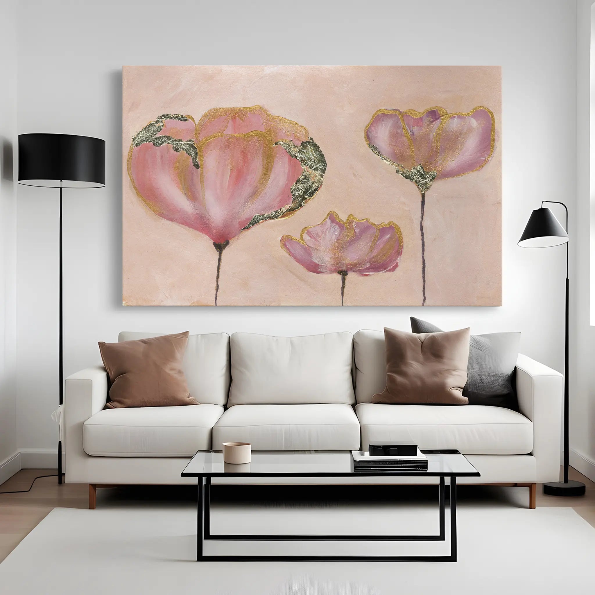 Floral Canvas Wall Art WAD519-F 90 x 60 cm / Stretched on hidden frame