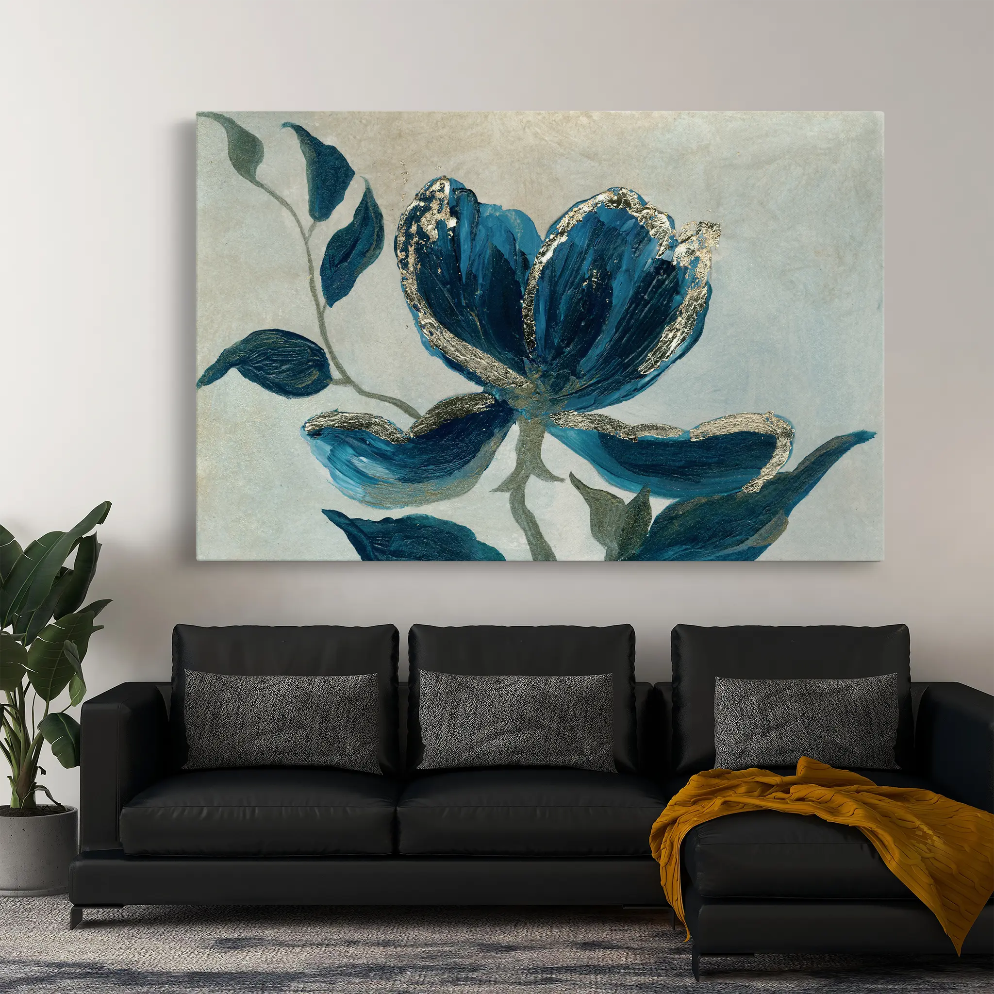 Floral Canvas Wall Art WAD522-F 90 x 60 cm / Stretched on hidden frame