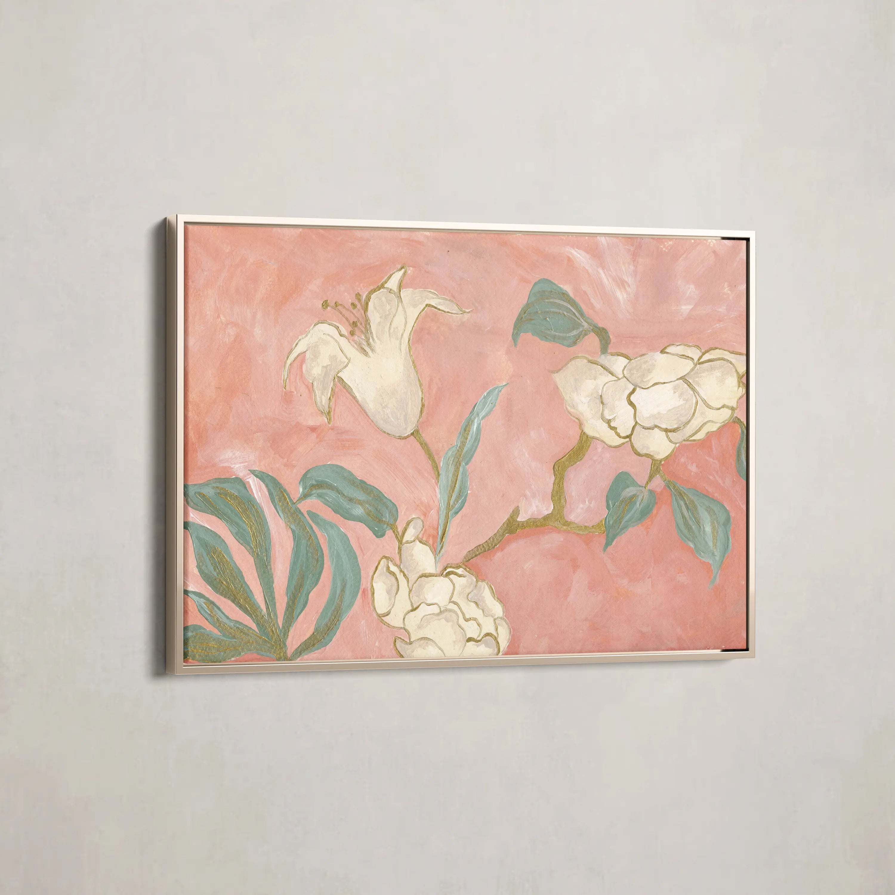 Floral Canvas Wall Art WAD524-F 90 x 60 cm / Stretched on hidden frame