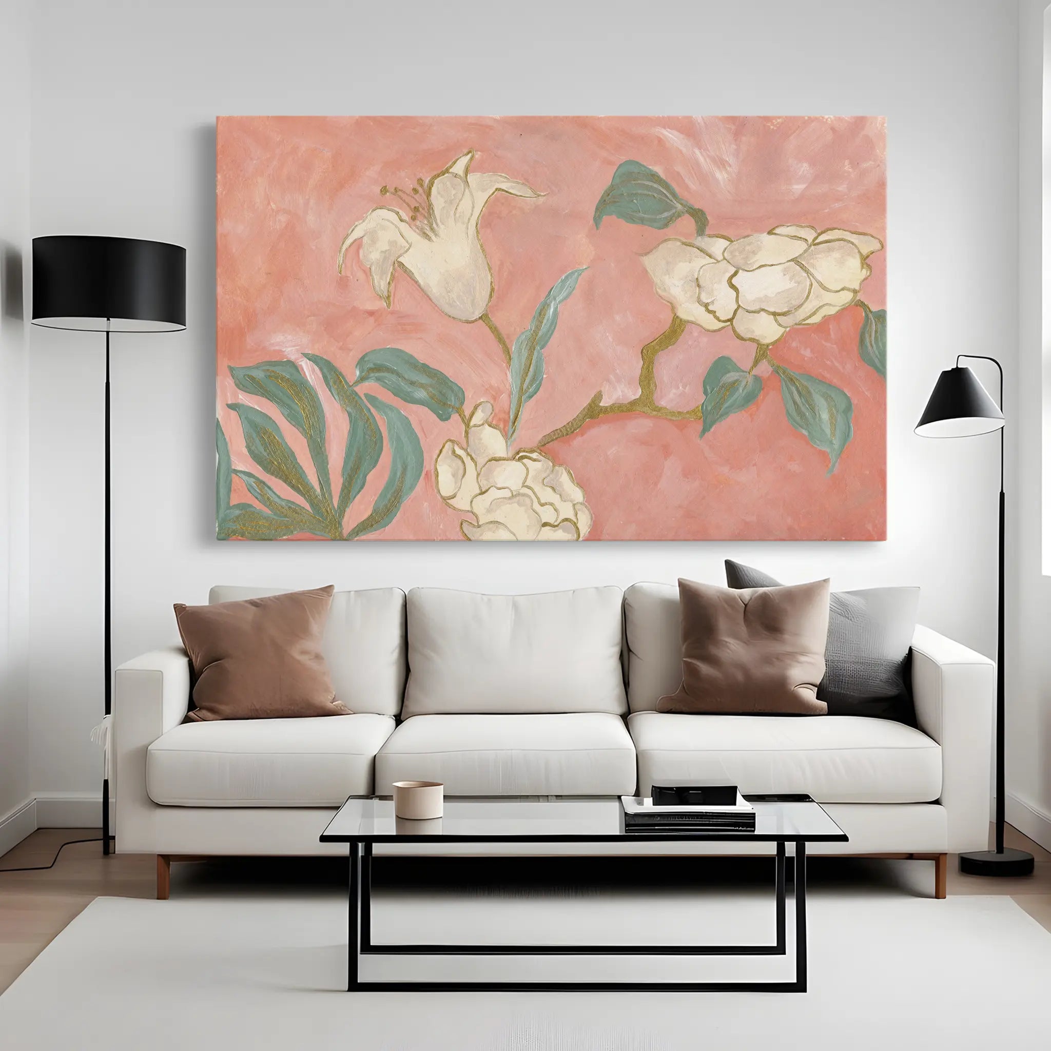 Floral Canvas Wall Art WAD524-F 90 x 60 cm / Stretched on hidden frame