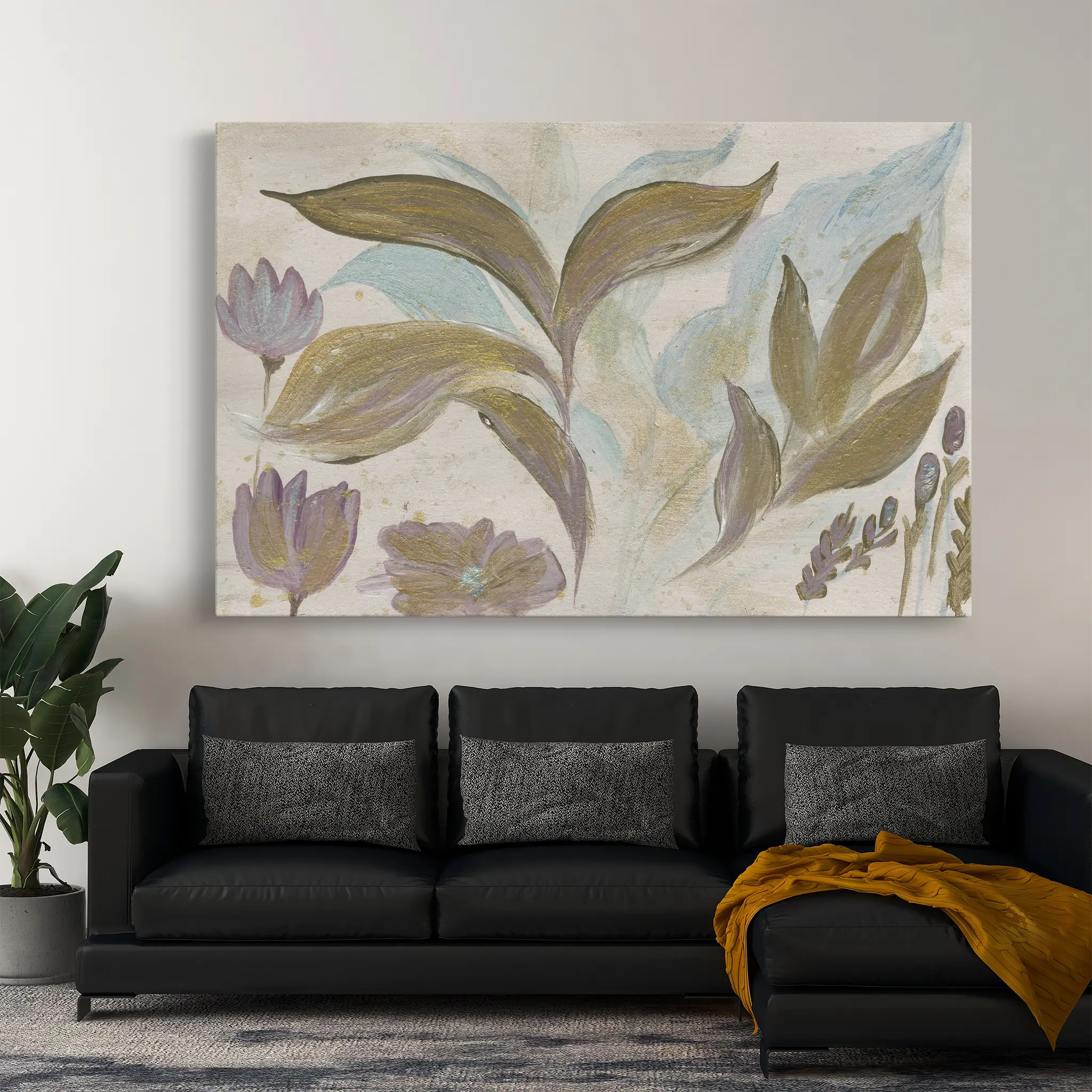 Floral Canvas Wall Art WAD527-F 90 x 60 cm / Stretched on hidden frame