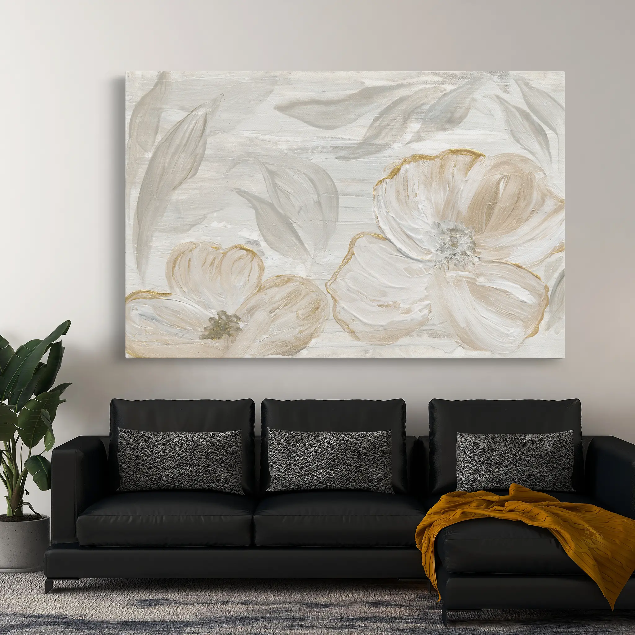 Floral Canvas Wall Art WAD528-F 90 x 60 cm / Stretched on hidden frame