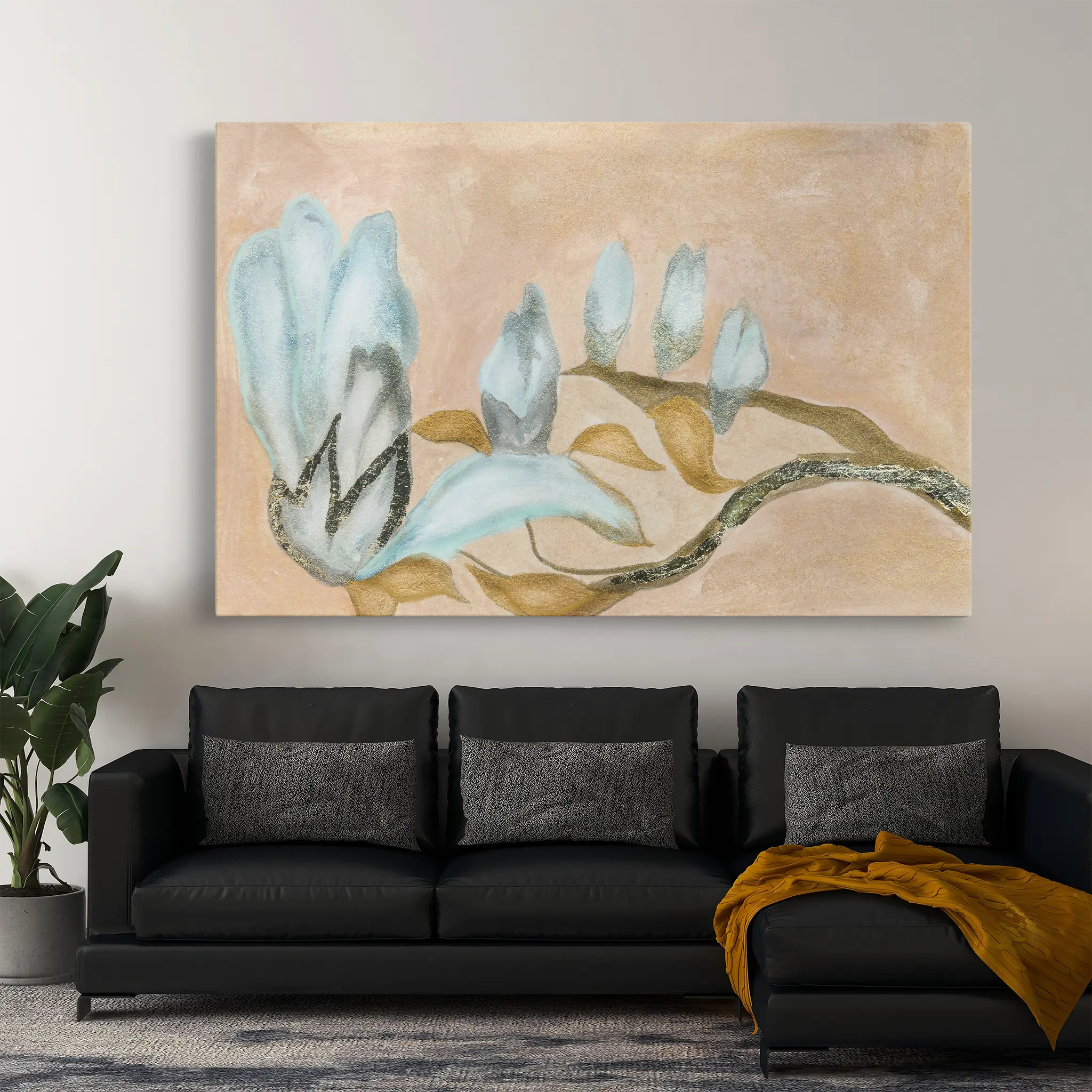 Floral Canvas Wall Art WAD531-F 90 x 60 cm / Stretched on hidden frame