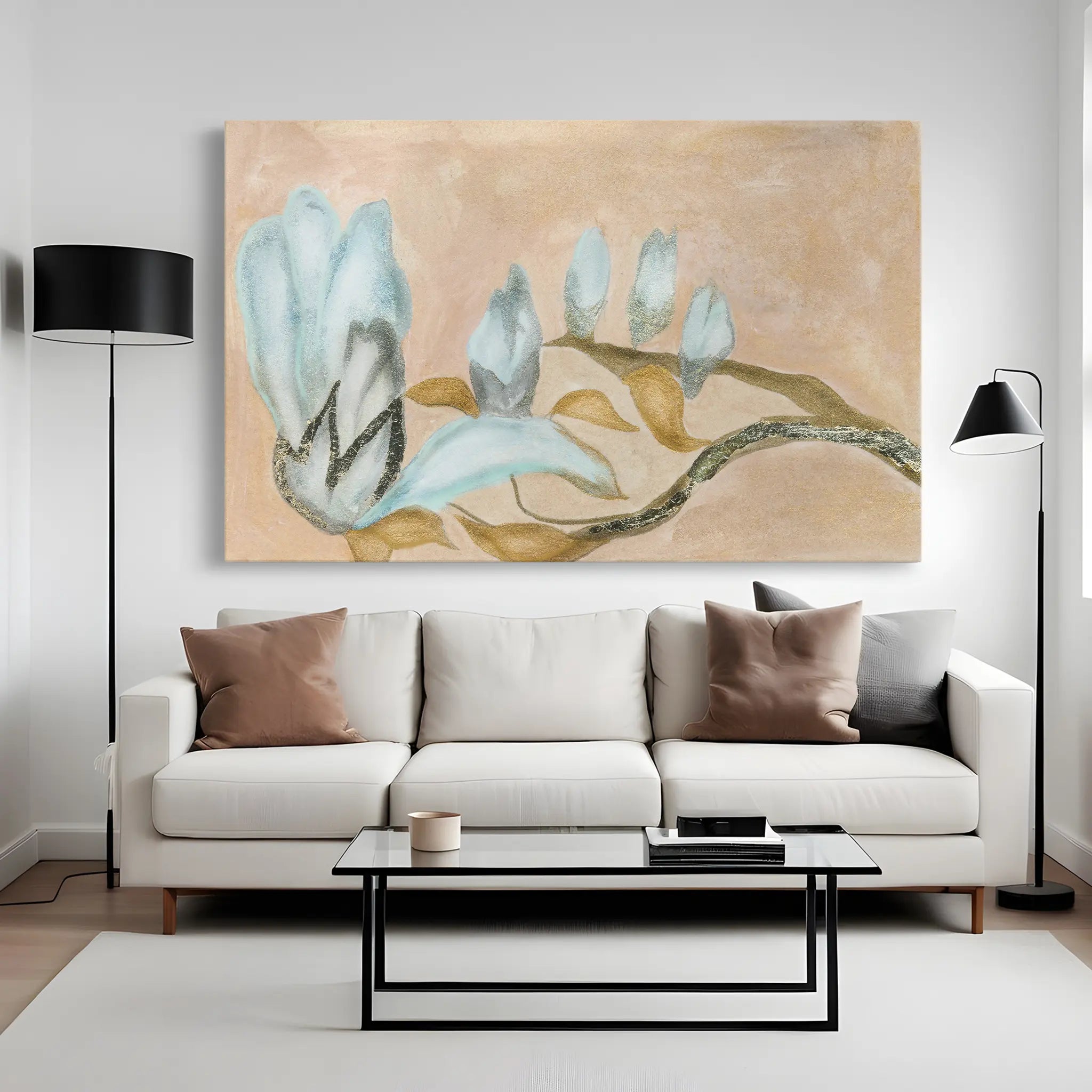 Floral Canvas Wall Art WAD531-F 90 x 60 cm / Stretched on hidden frame