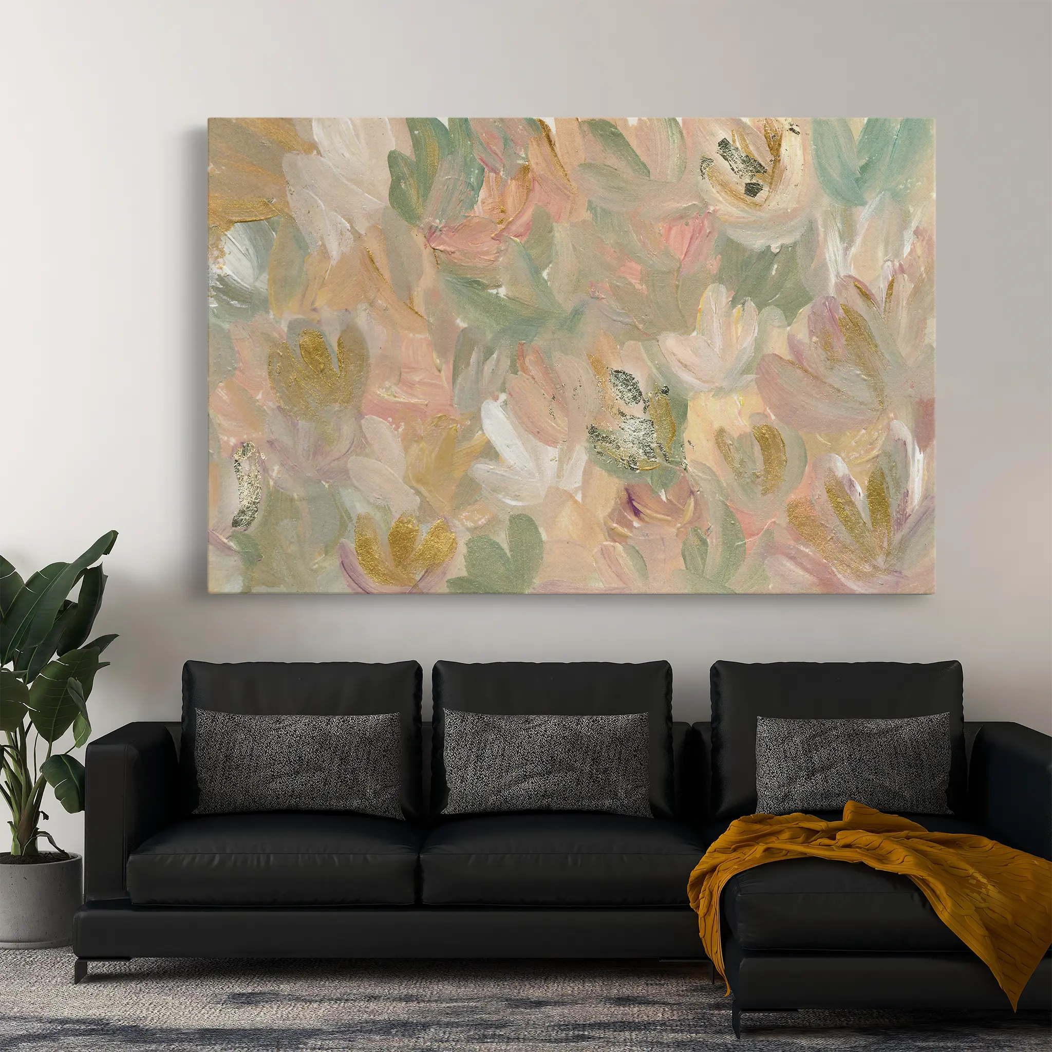 Floral Canvas Wall Art WAD533-F 90 x 60 cm / Stretched on hidden frame