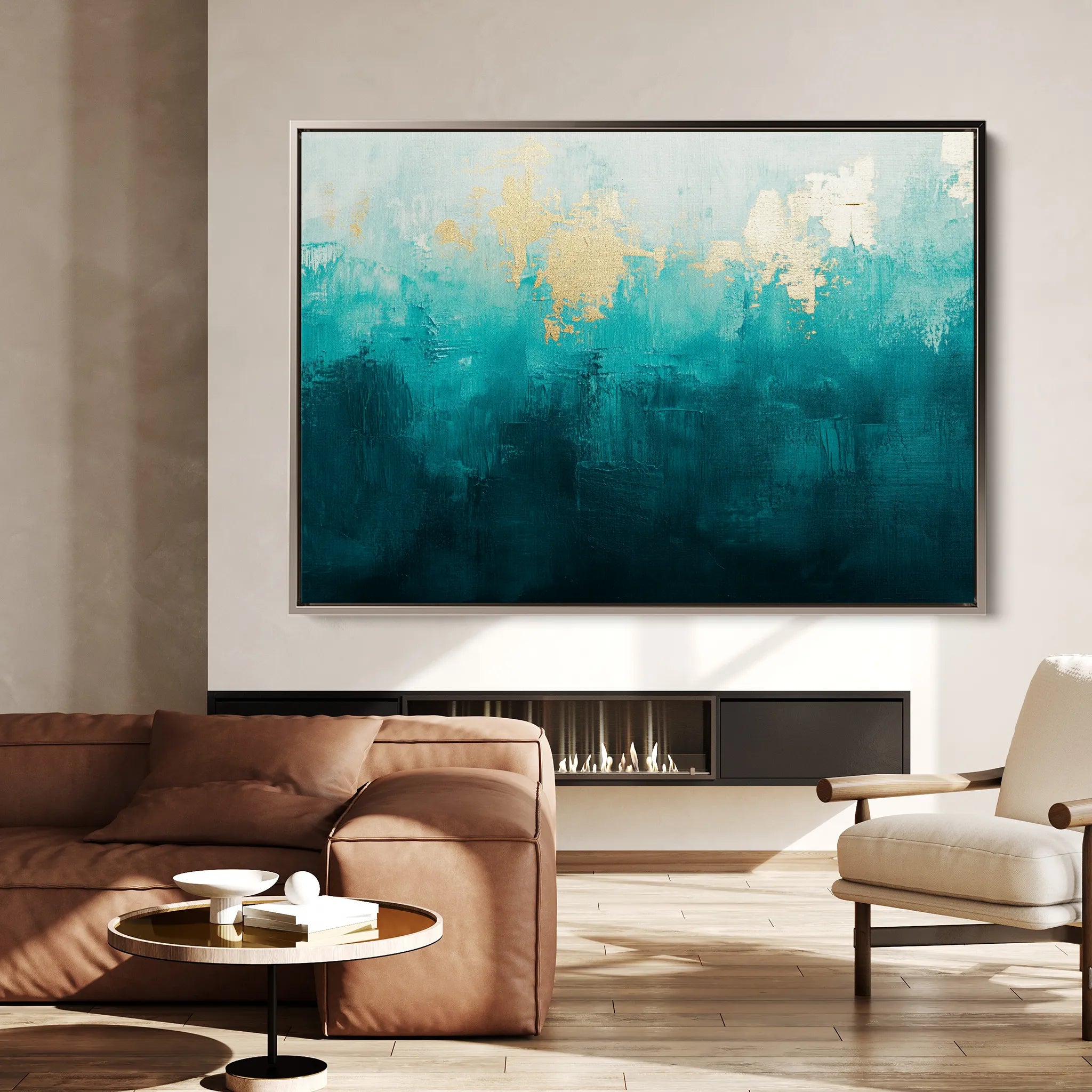 Abstract Canvas Wall Art WAD535-A 90 x 60 cm / Stretched on hidden frame