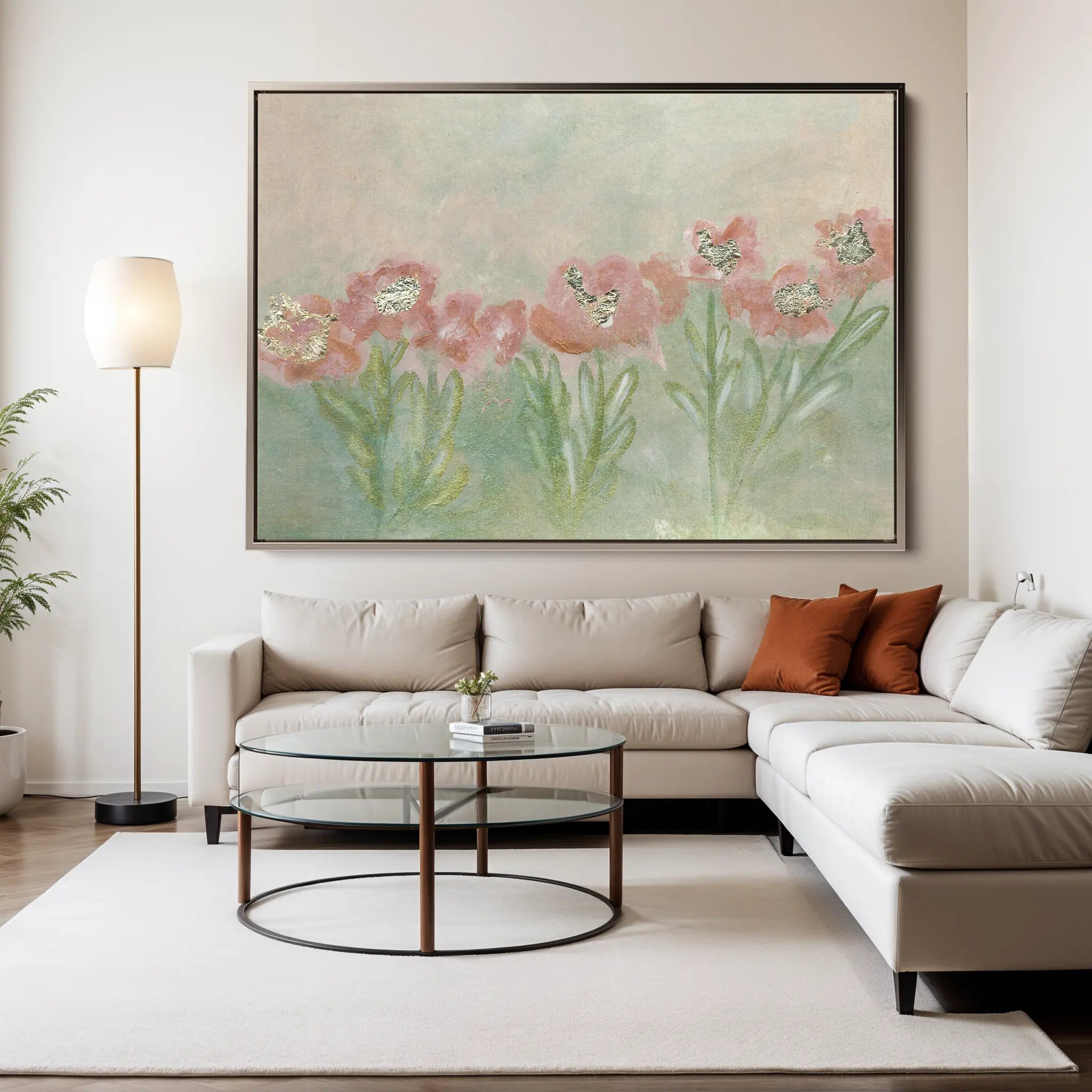 Floral Canvas Wall Art WAD537-F 90 x 60 cm / Stretched on hidden frame