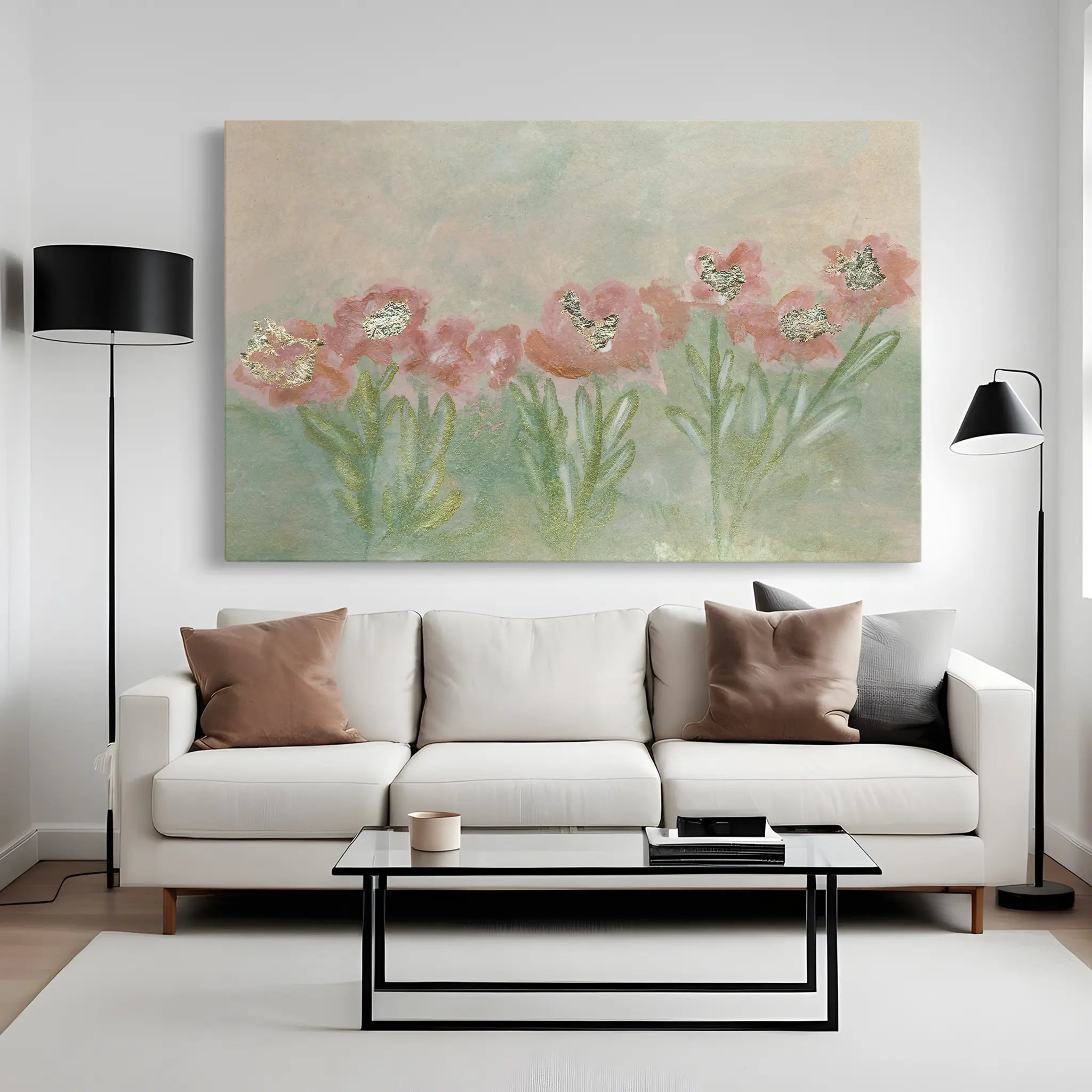 Floral Canvas Wall Art WAD537-F 90 x 60 cm / Stretched on hidden frame