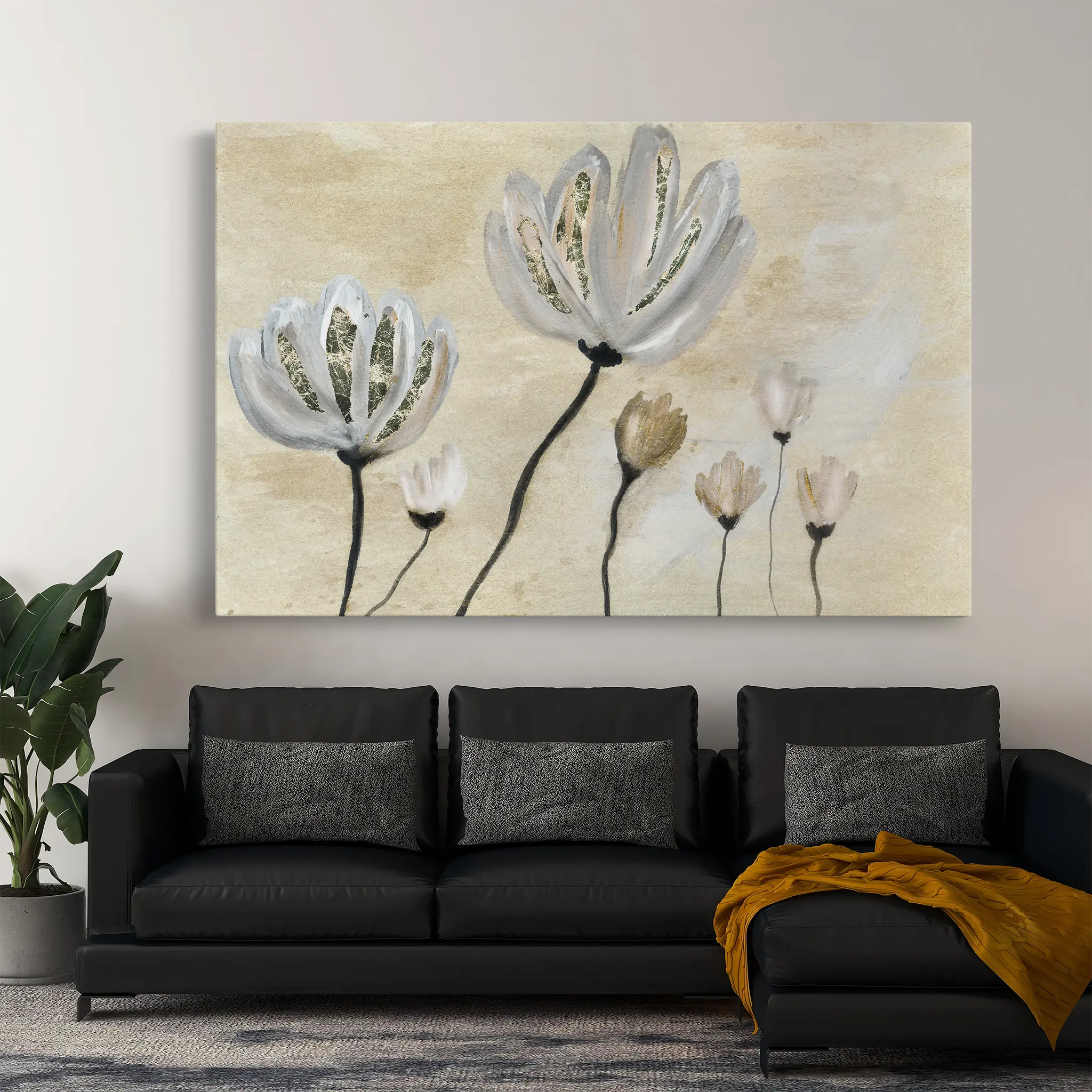 Floral Canvas Wall Art WAD540-F 90 x 60 cm / Stretched on hidden frame