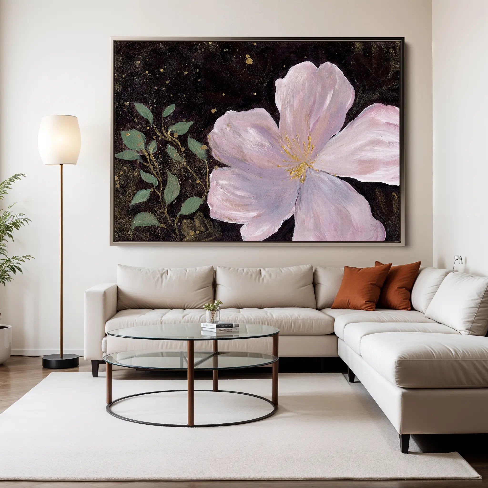 Floral Canvas Wall Art WAD541-F 90 x 60 cm / Stretched on hidden frame