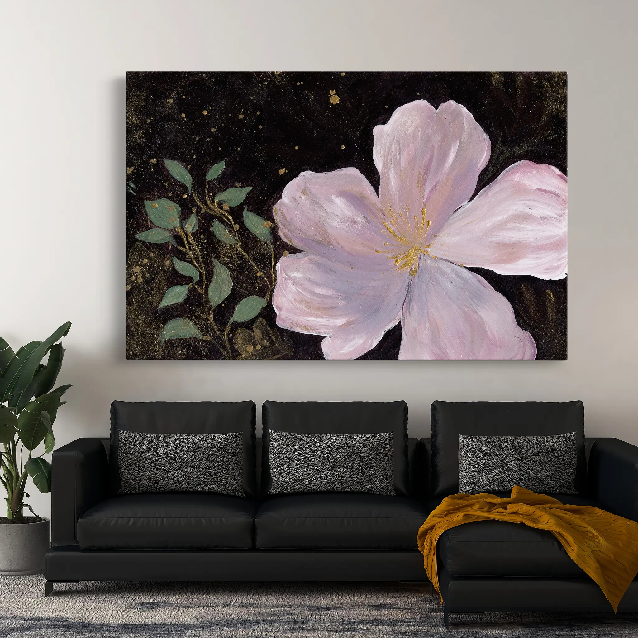 Floral Canvas Wall Art WAD541-F 90 x 60 cm / Stretched on hidden frame