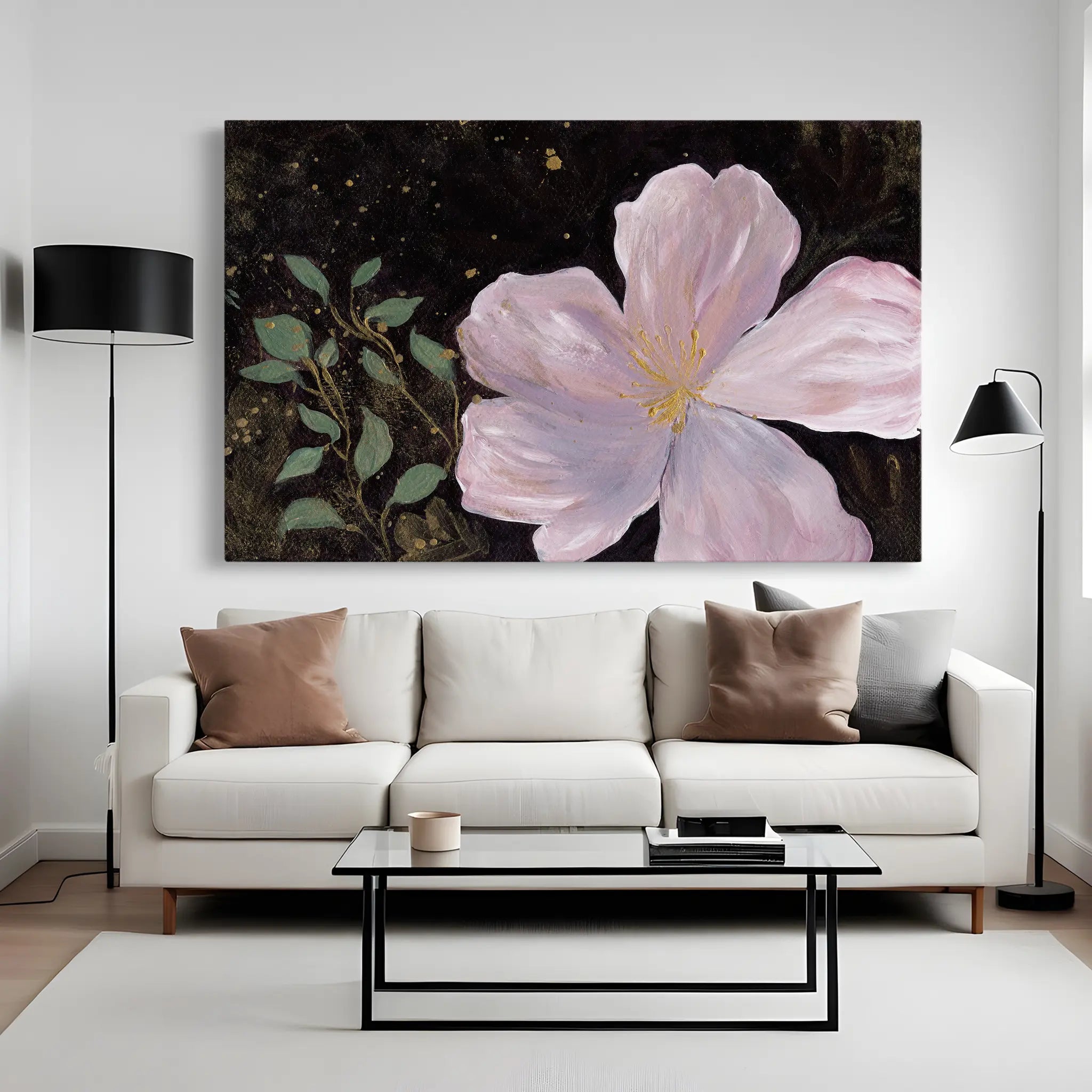 Floral Canvas Wall Art WAD541-F 90 x 60 cm / Stretched on hidden frame