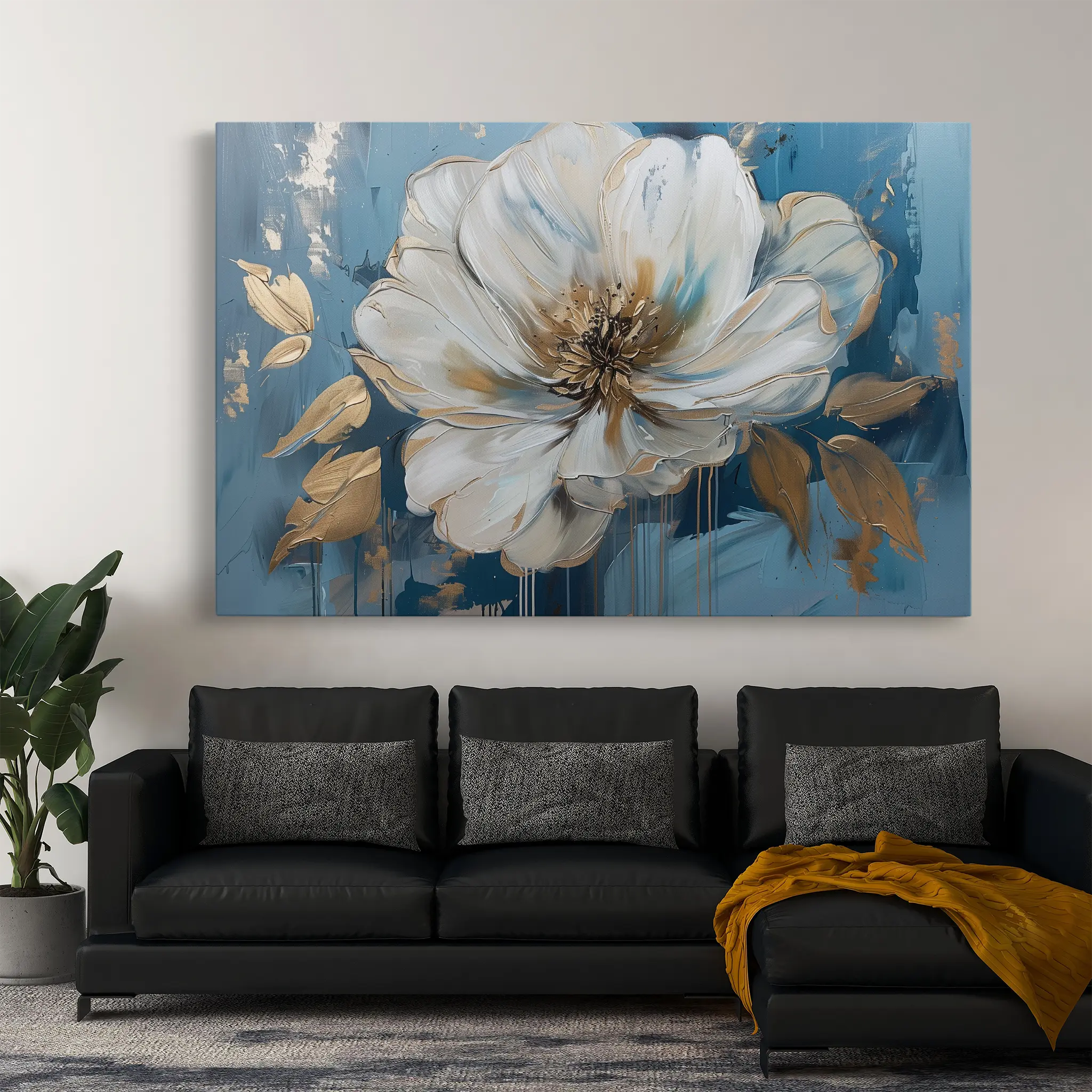 Floral Canvas Wall Art WAD543-F 90 x 60 cm / Stretched on hidden frame