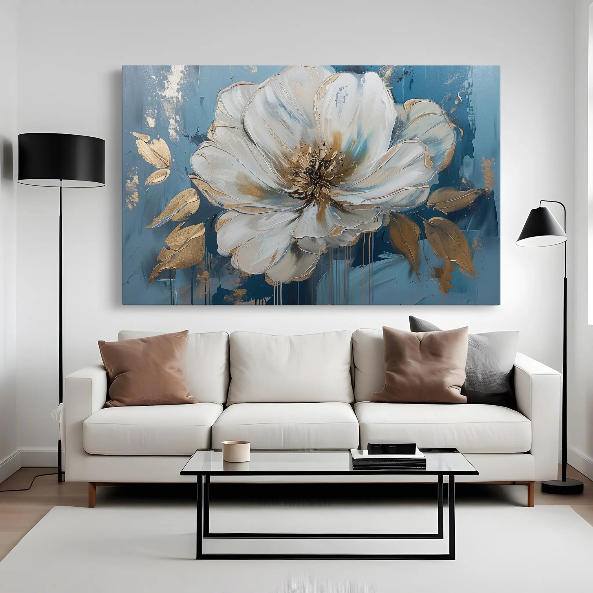 Floral Canvas Wall Art WAD543-F 90 x 60 cm / Stretched on hidden frame