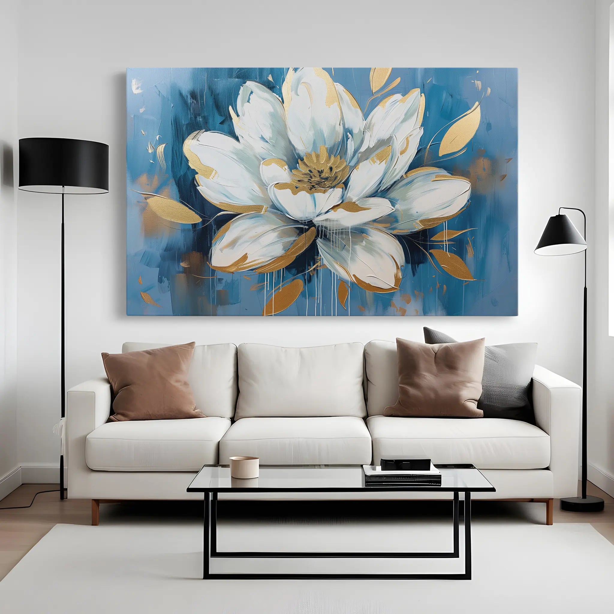 Floral Canvas Wall Art WAD544-F 90 x 60 cm / Stretched on hidden frame