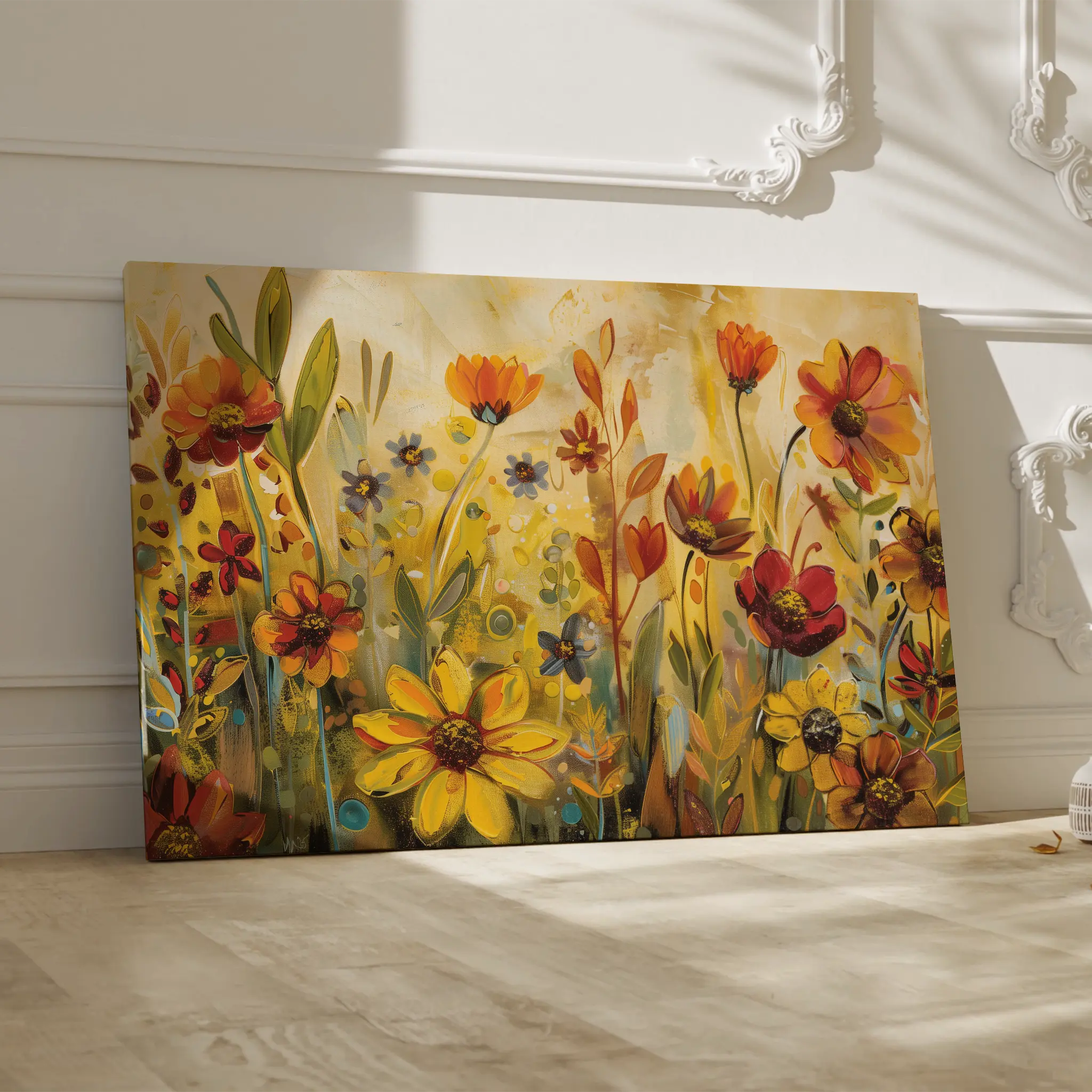 Floral Canvas Wall Art WAD545-F 90 x 60 cm / Stretched on hidden frame