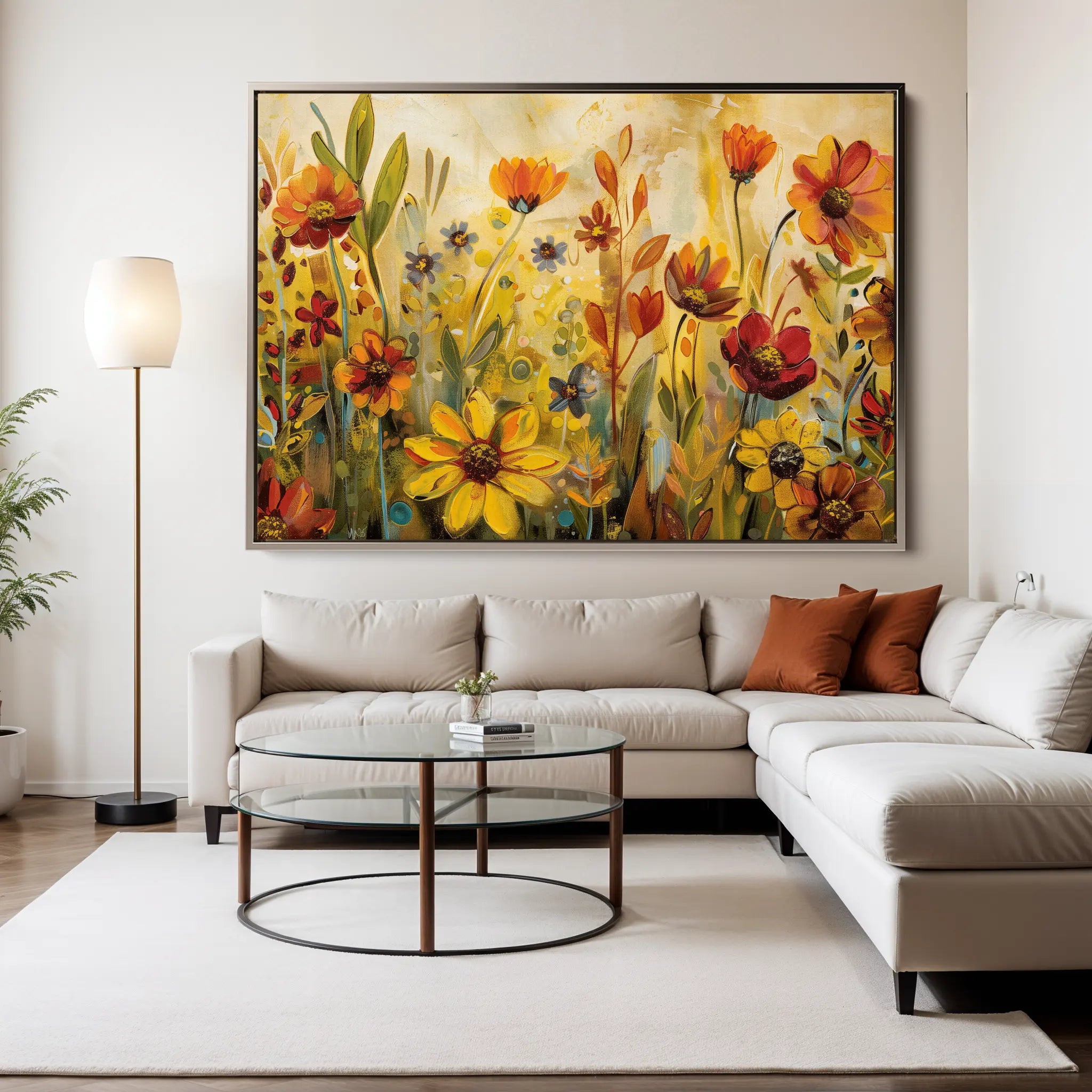 Floral Canvas Wall Art WAD545-F 90 x 60 cm / Stretched on hidden frame