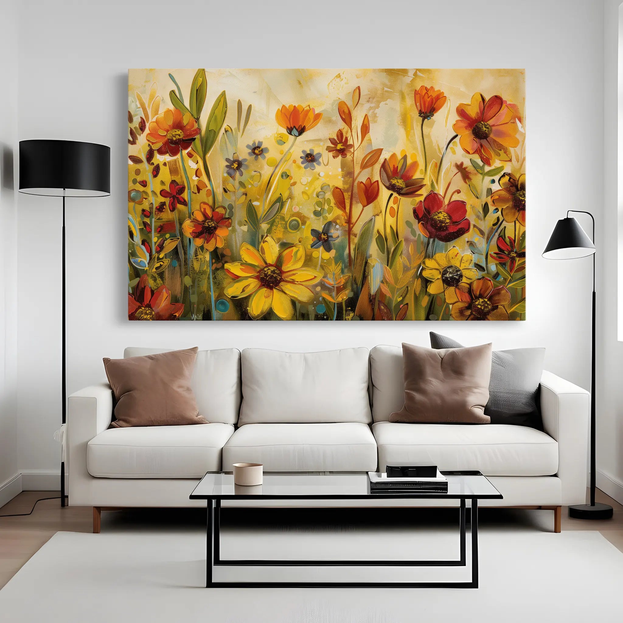 Floral Canvas Wall Art WAD545-F 90 x 60 cm / Stretched on hidden frame