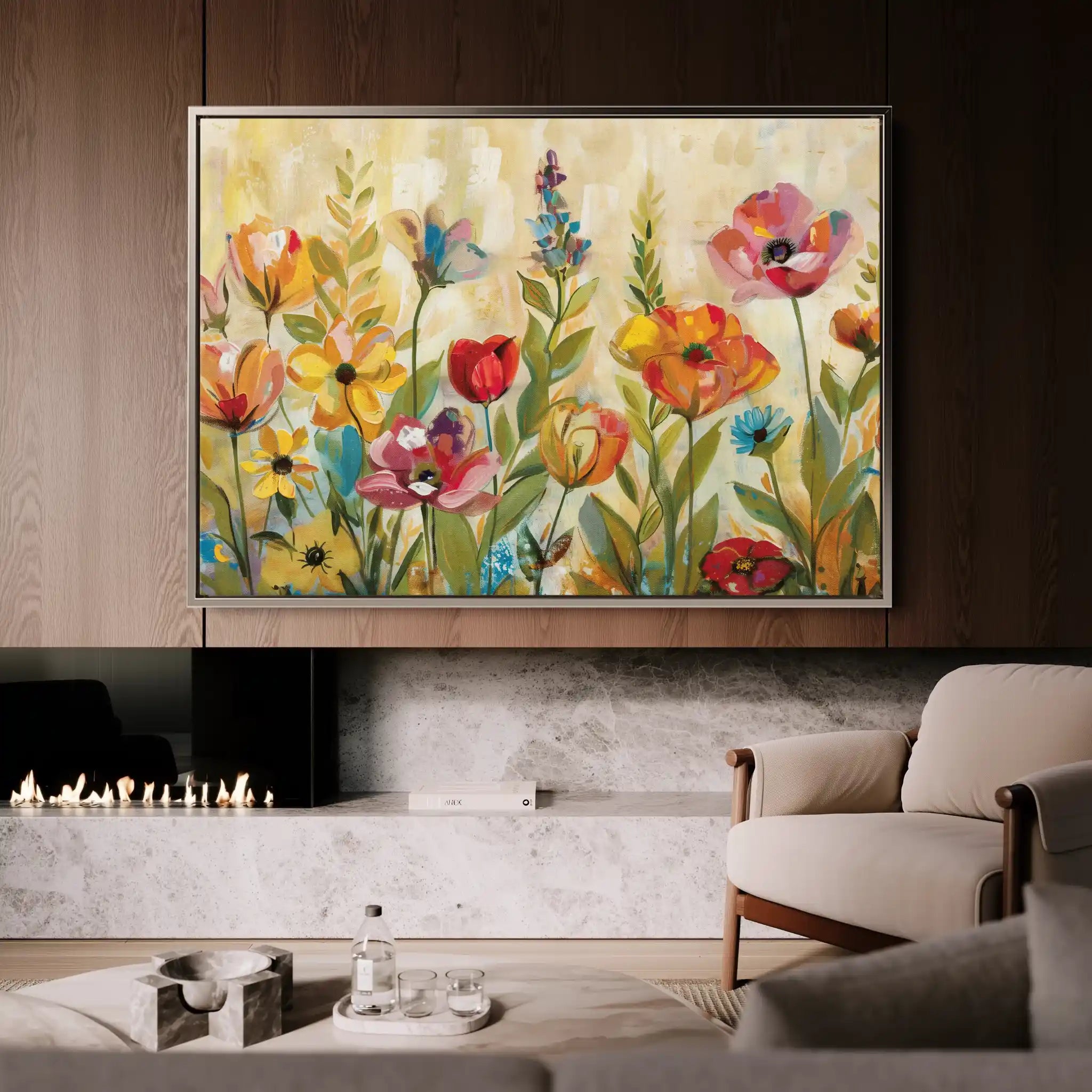 Floral Canvas Wall Art WAD546-F 90 x 60 cm / Stretched on hidden frame