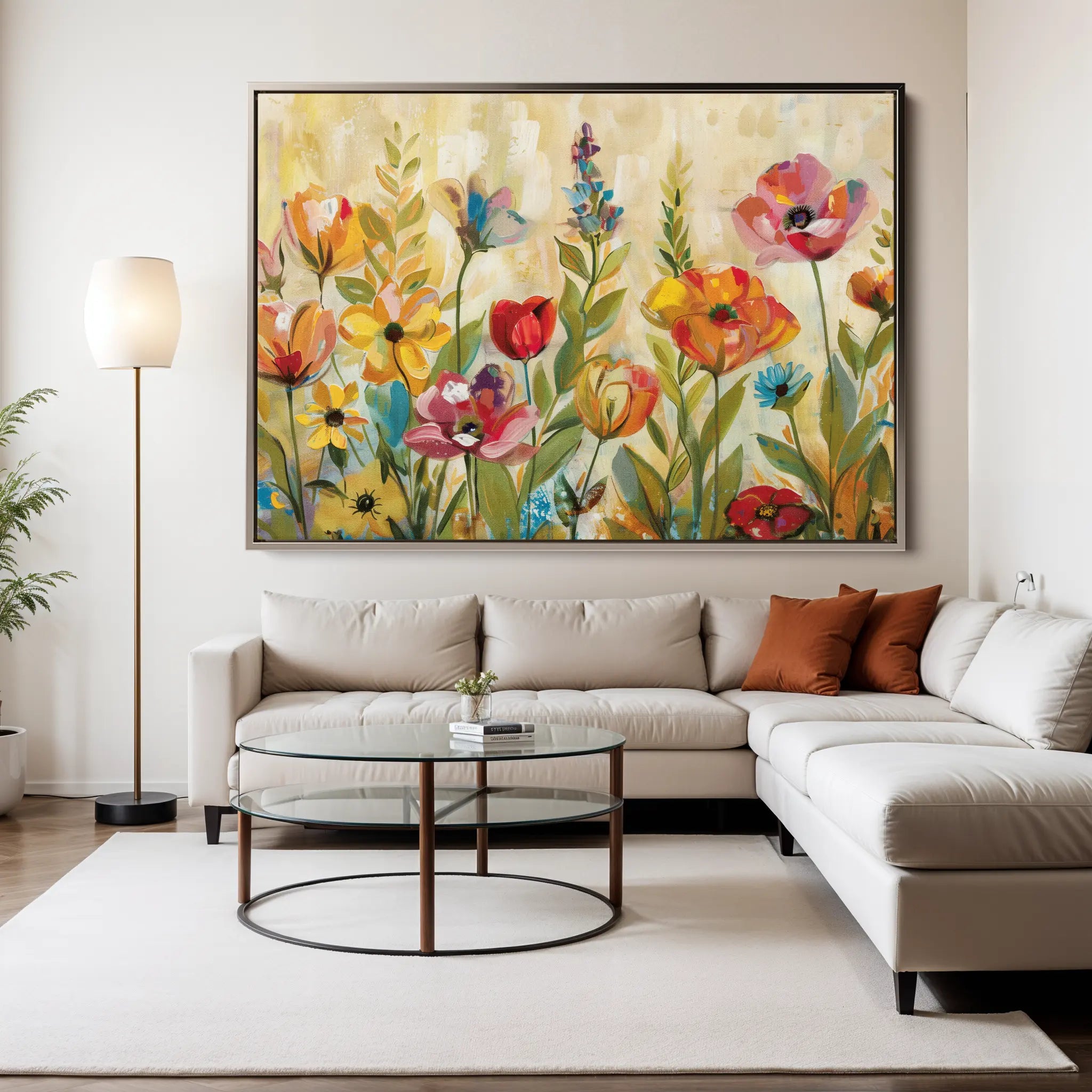 Floral Canvas Wall Art WAD546-F 90 x 60 cm / Stretched on hidden frame