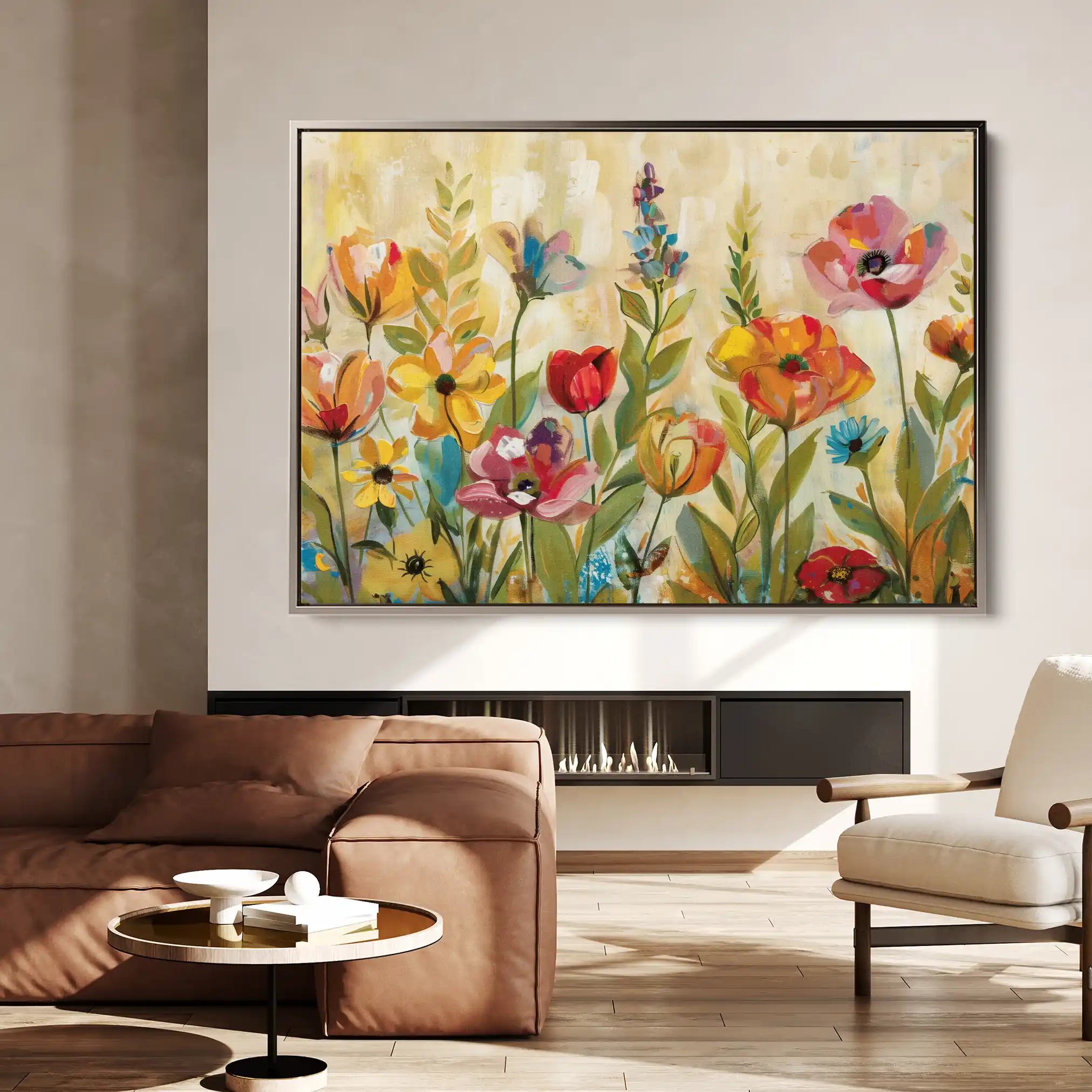 Floral Canvas Wall Art WAD546-F 90 x 60 cm / Stretched on hidden frame