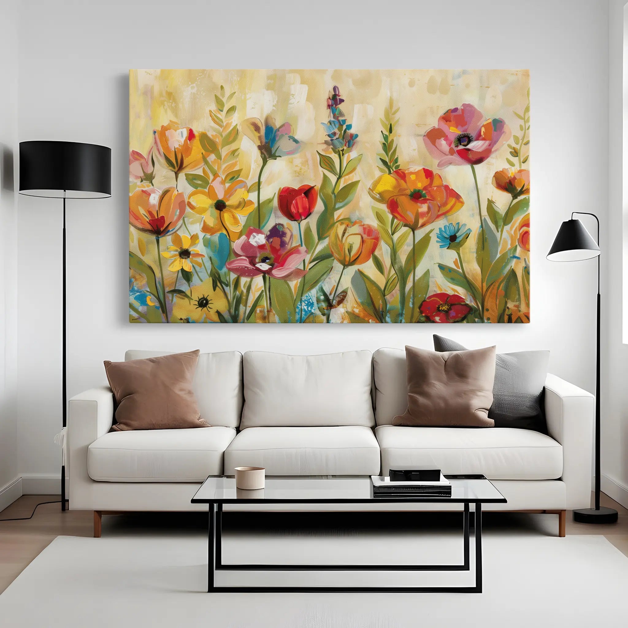 Floral Canvas Wall Art WAD546-F 90 x 60 cm / Stretched on hidden frame