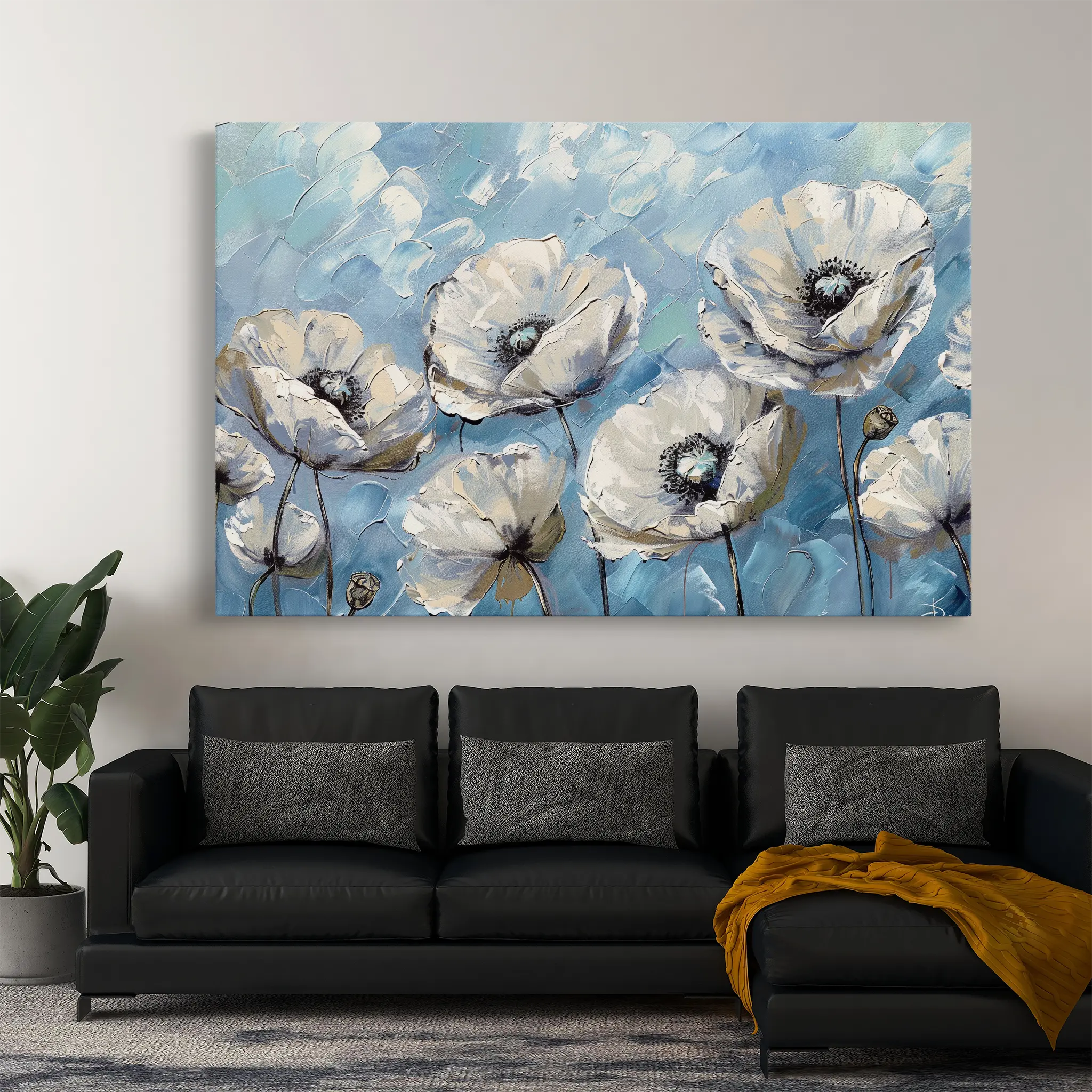 Floral Canvas Wall Art WAD547-F 90 x 60 cm / Stretched on hidden frame