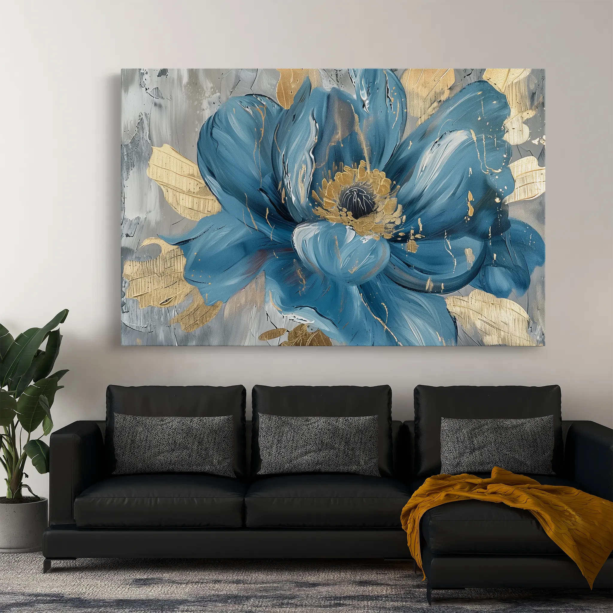 Floral Canvas Wall Art WAD548-F 90 x 60 cm / Stretched on hidden frame