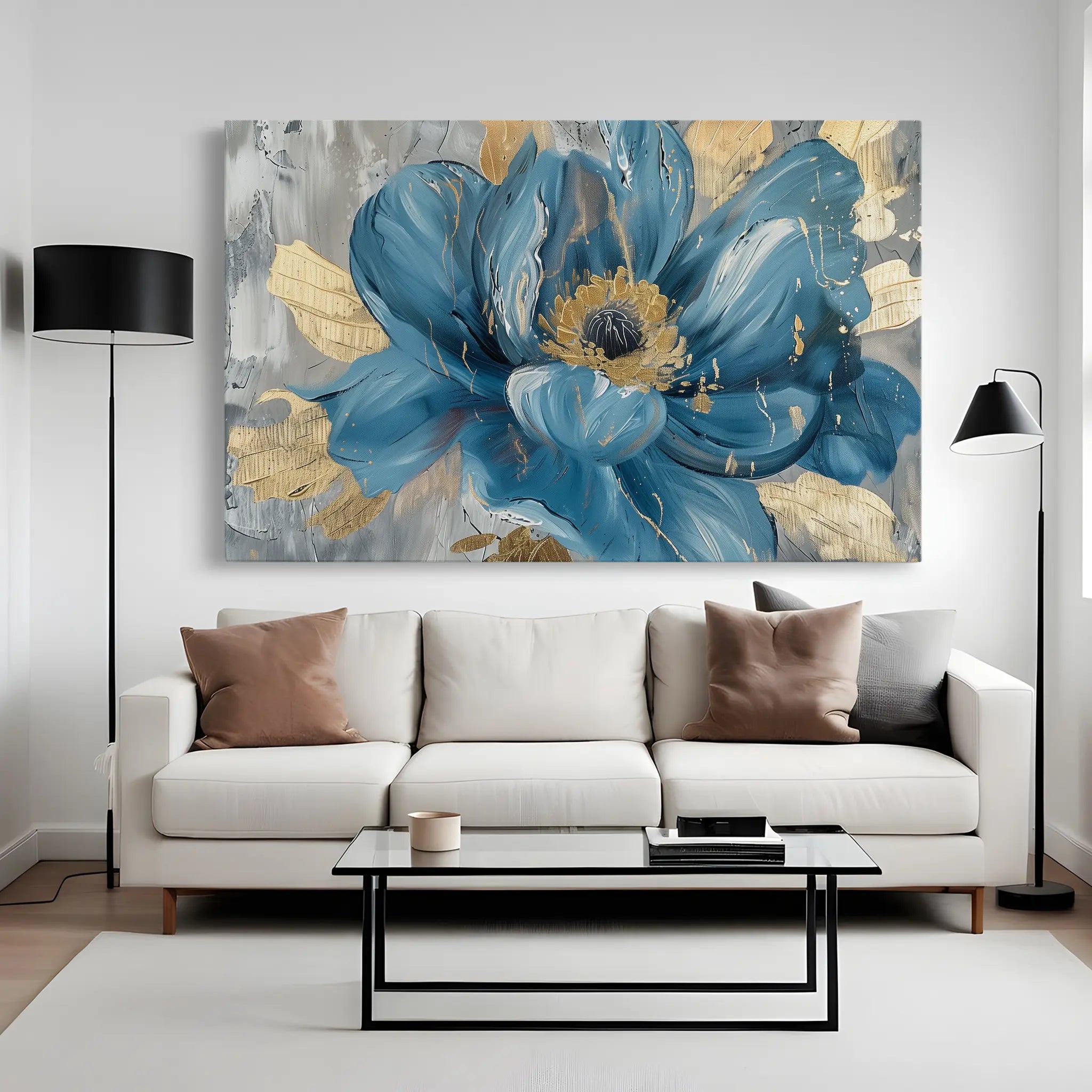 Floral Canvas Wall Art WAD548-F 90 x 60 cm / Stretched on hidden frame