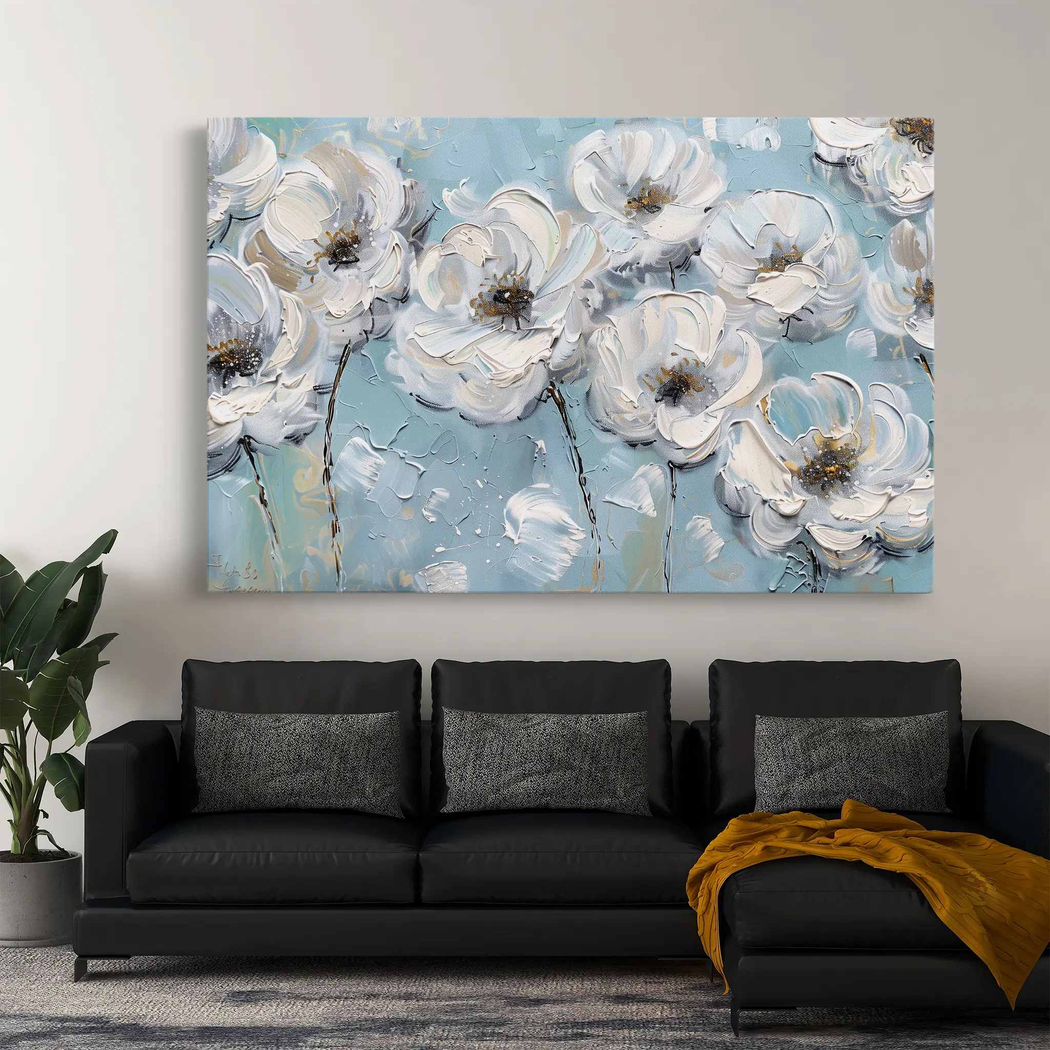 Floral Canvas Wall Art WAD549-F 90 x 60 cm / Stretched on hidden frame