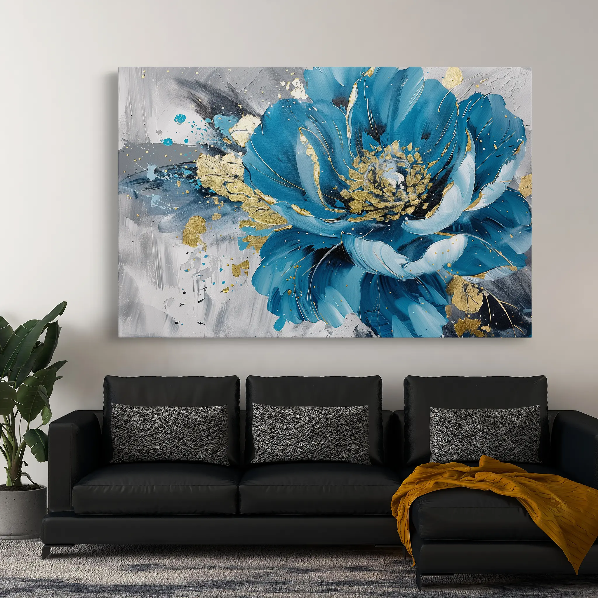 Floral Canvas Wall Art WAD551-F 90 x 60 cm / Stretched on hidden frame