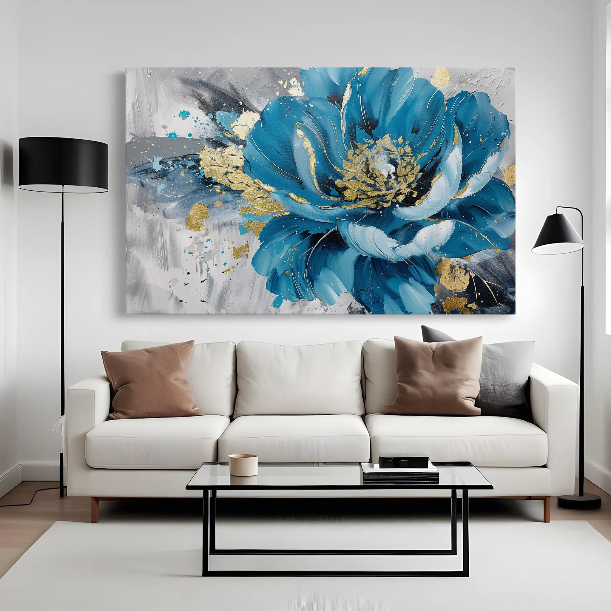 Floral Canvas Wall Art WAD551-F 90 x 60 cm / Stretched on hidden frame