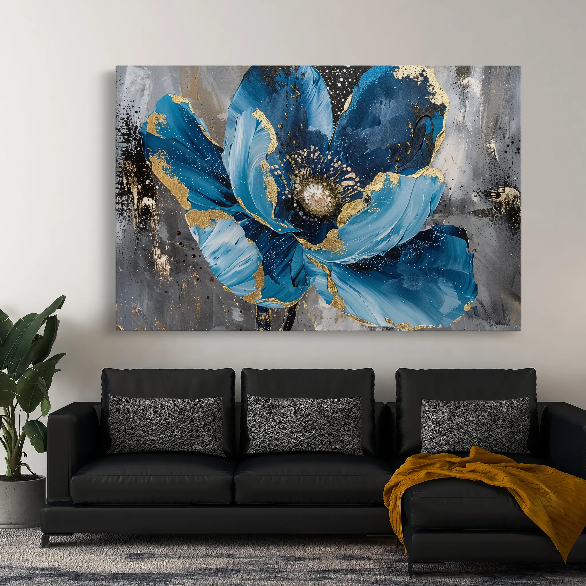 Floral Canvas Wall Art WAD552-F 90 x 60 cm / Stretched on hidden frame