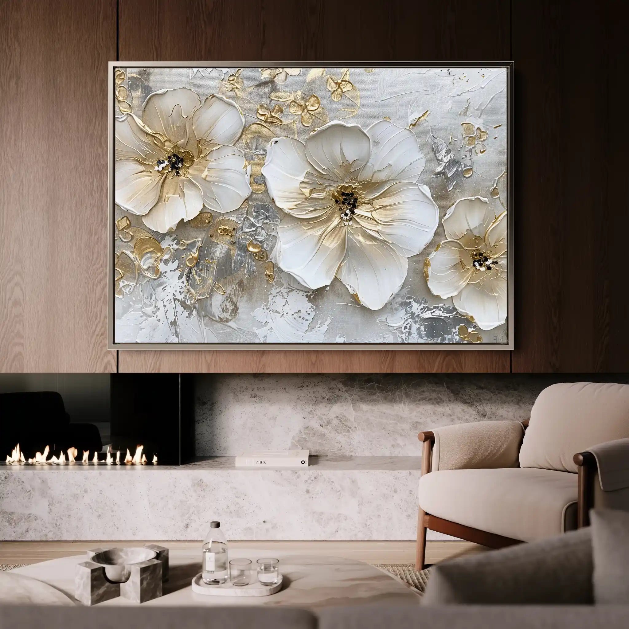 Floral Canvas Wall Art WAD555-F 90 x 60 cm / Stretched on hidden frame