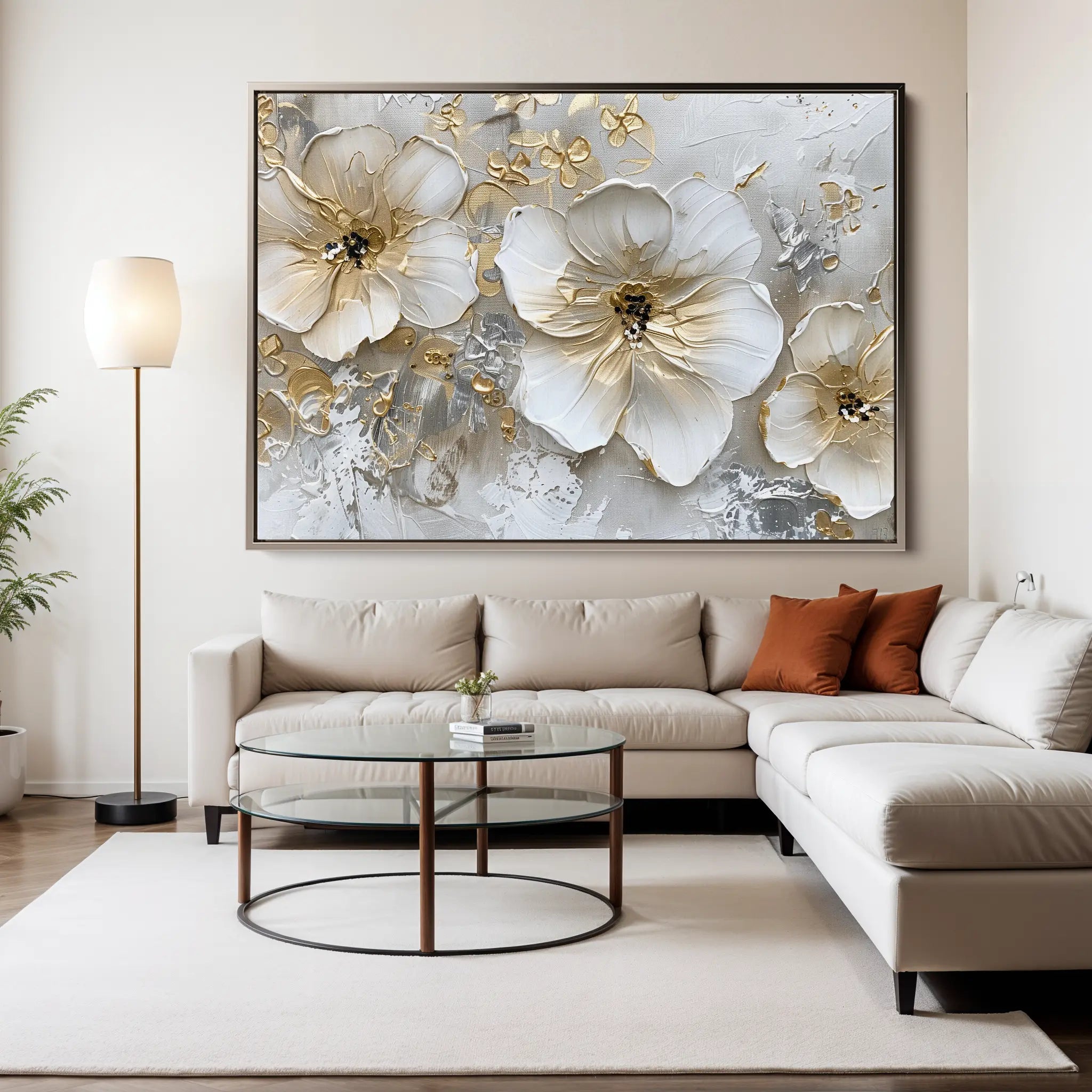 Floral Canvas Wall Art WAD555-F 90 x 60 cm / Stretched on hidden frame