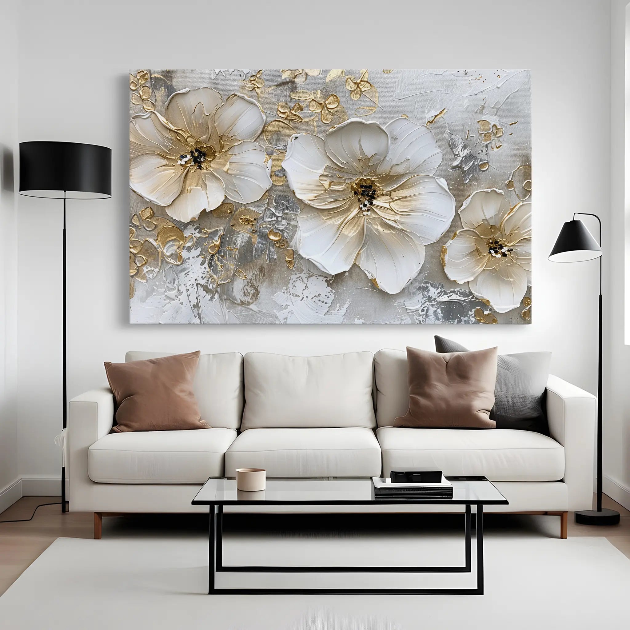 Floral Canvas Wall Art WAD555-F 90 x 60 cm / Stretched on hidden frame