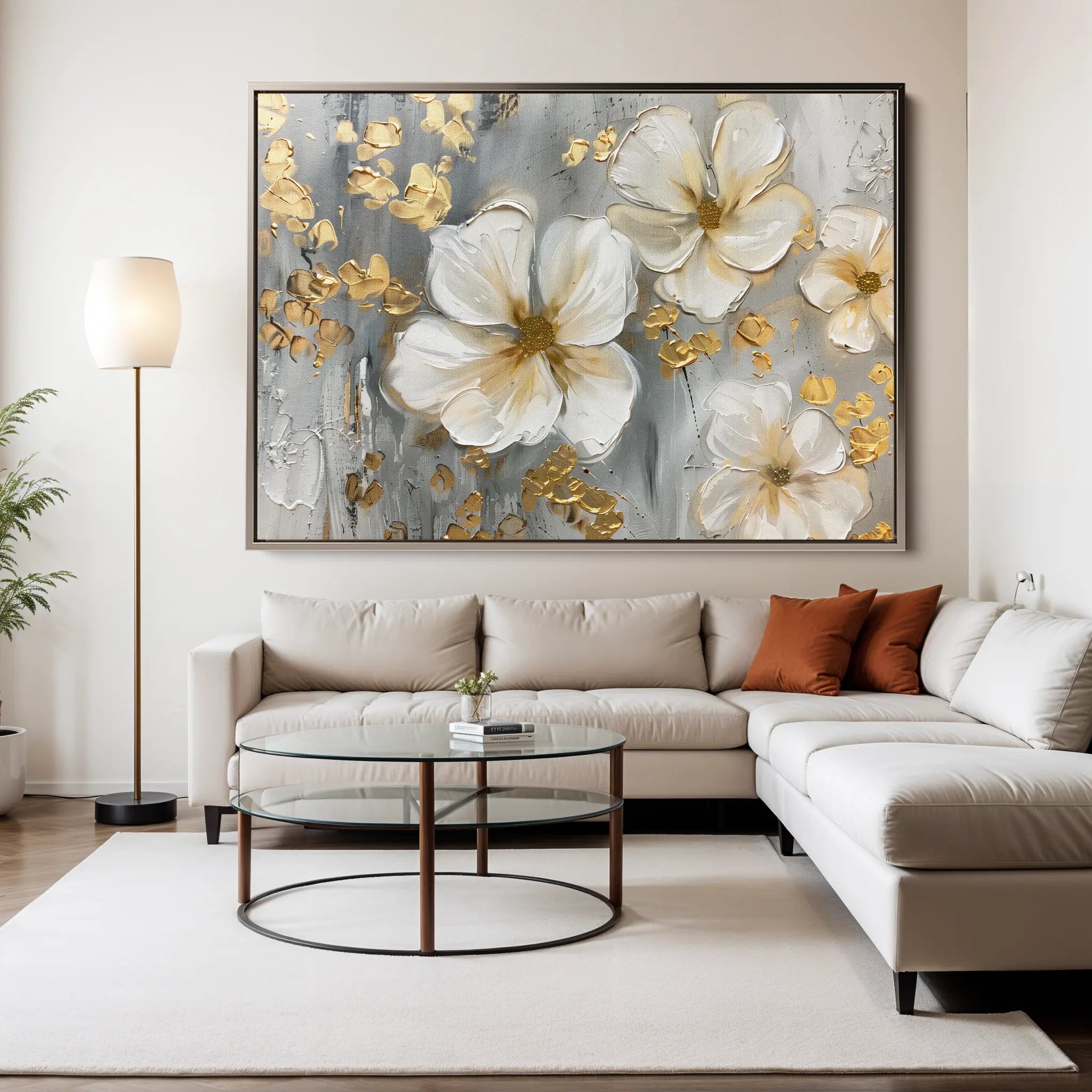 Floral Canvas Wall Art WAD556-F 90 x 60 cm / Stretched on hidden frame