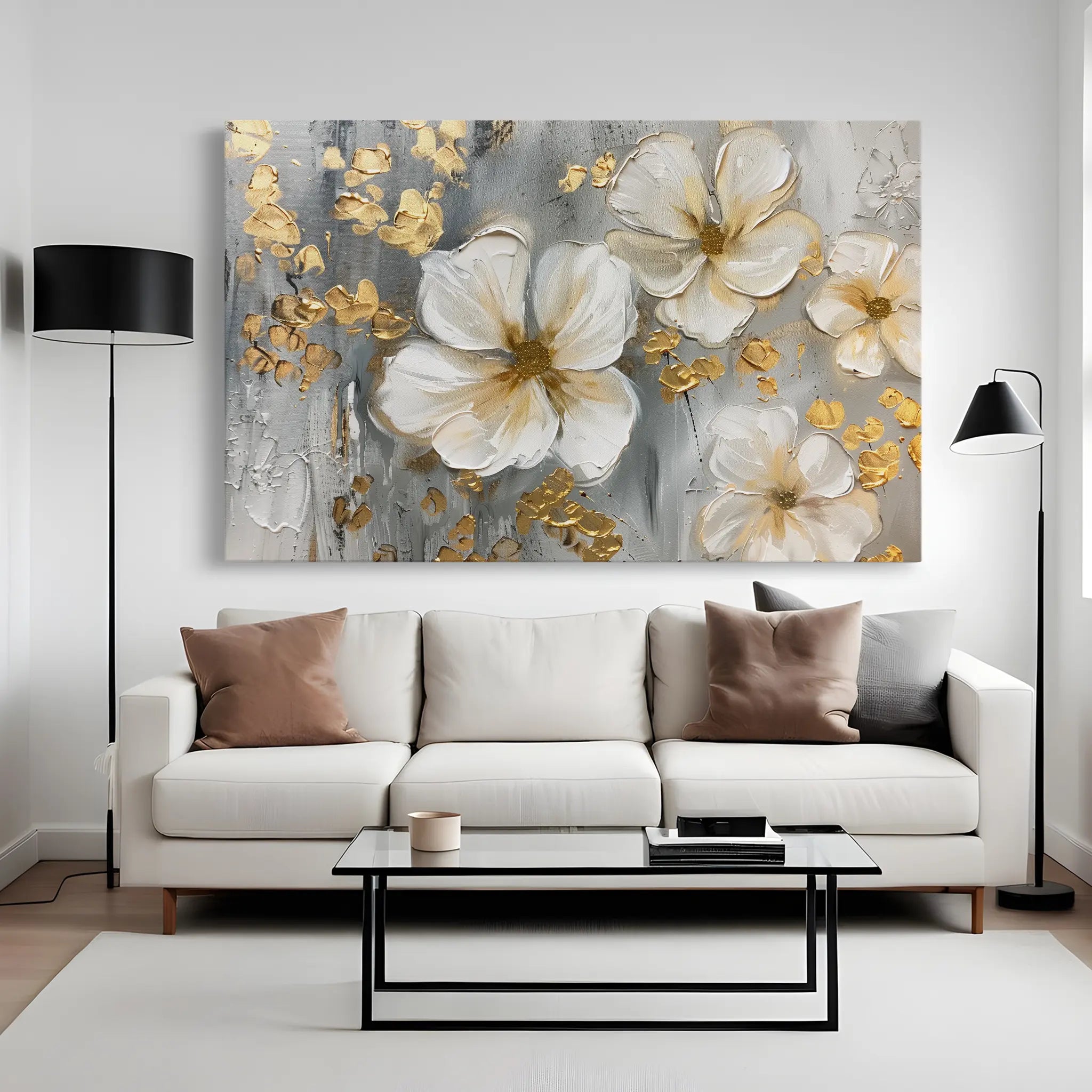 Floral Canvas Wall Art WAD556-F 90 x 60 cm / Stretched on hidden frame