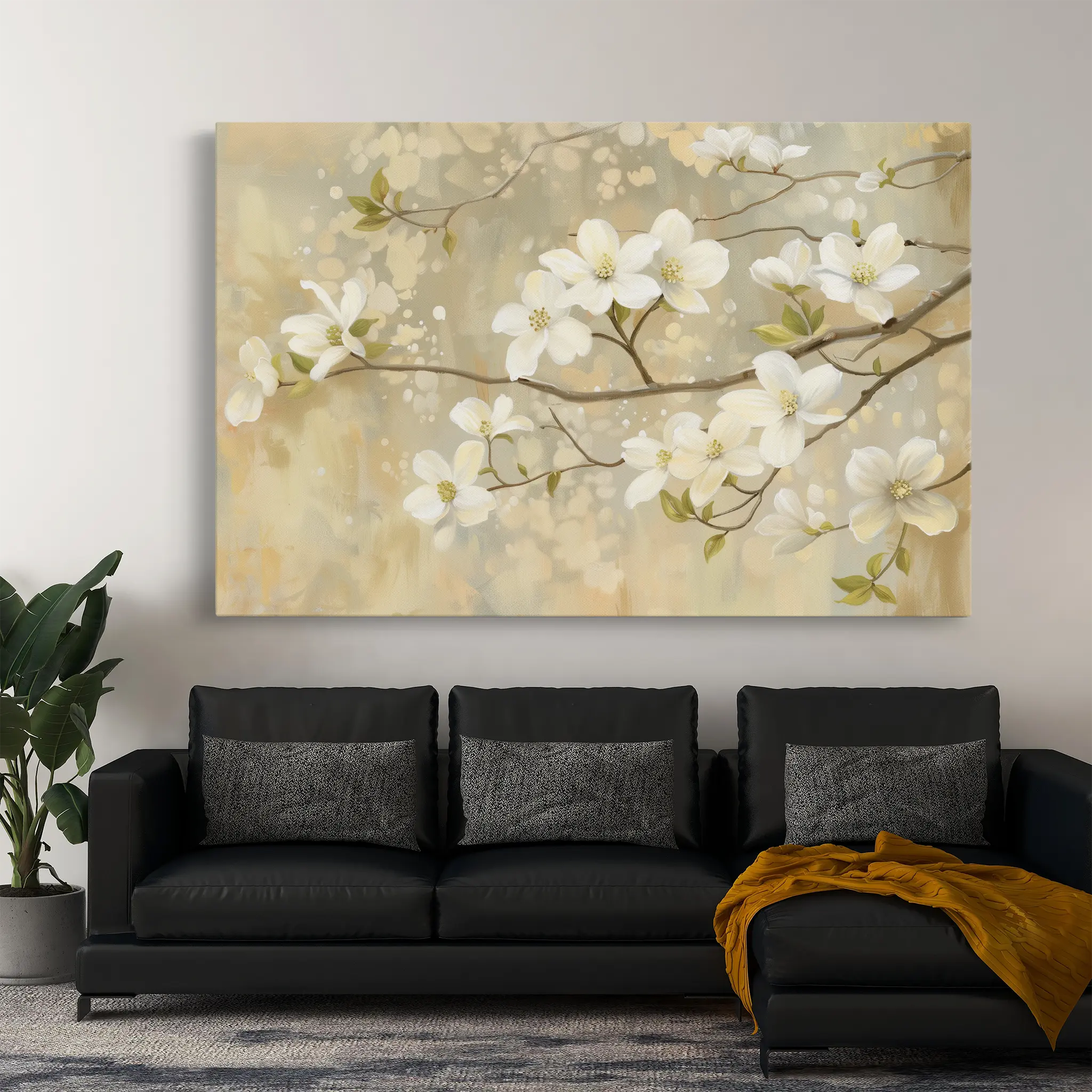 Floral Canvas Wall Art WAD559-F 90 x 60 cm / Stretched on hidden frame