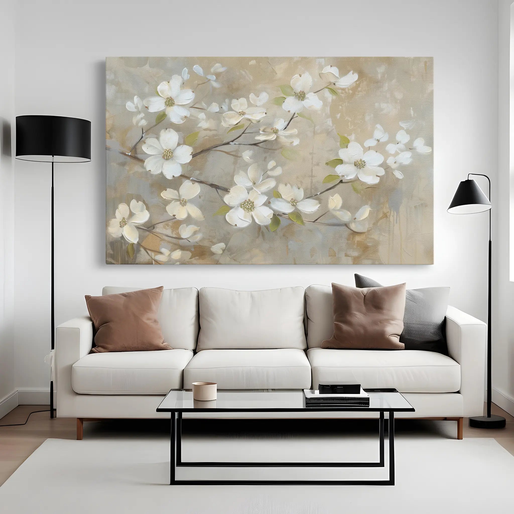 Floral Canvas Wall Art WAD560-F 90 x 60 cm / Stretched on hidden frame